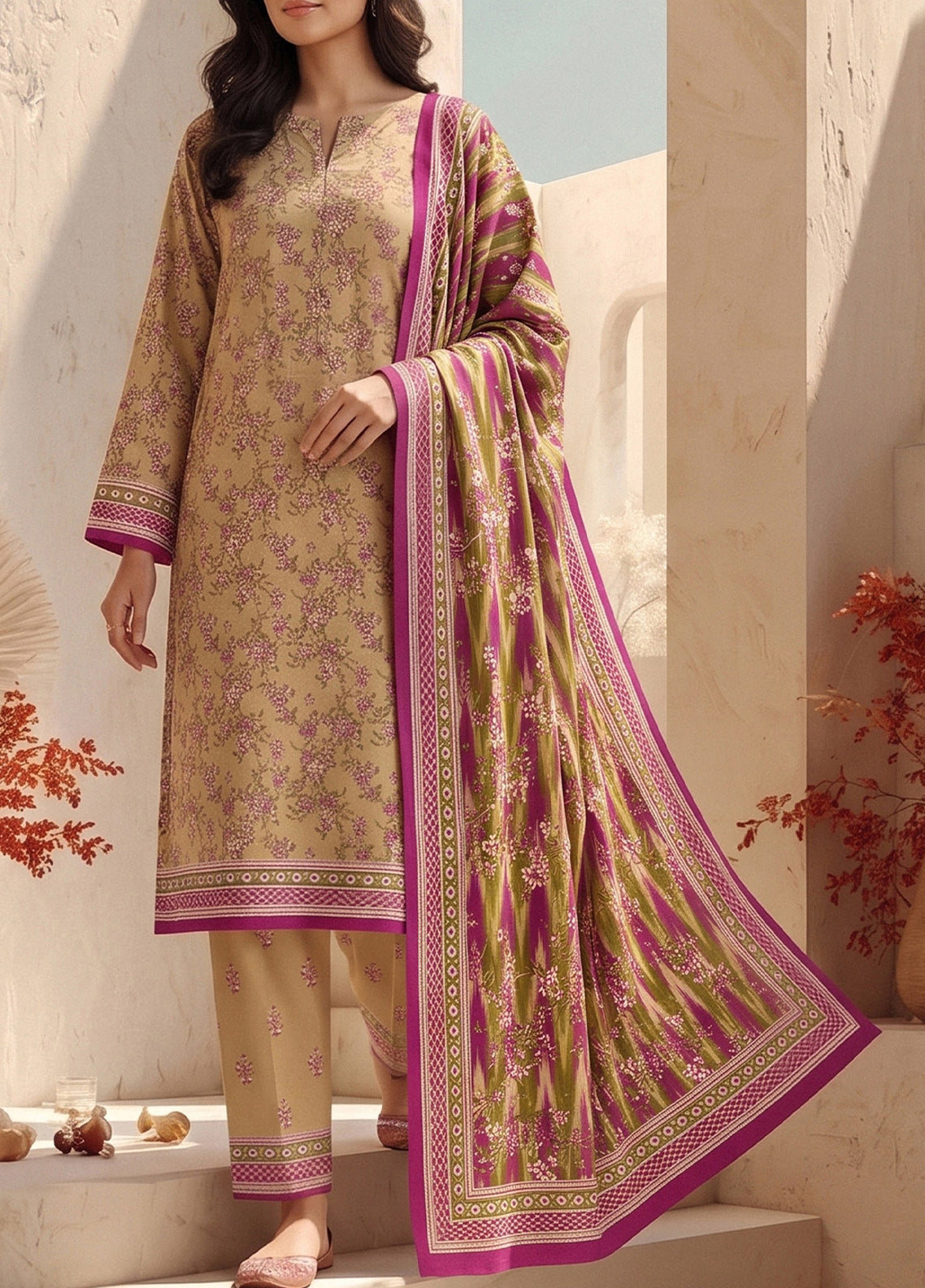 Malhar By VS Textile Printed Karandi 3 Piece Unstitched Dress VS26MV2 D-KW-144 Yellow - Front View Malhar By VS Textile Printed Karandi 3 Piece Unstitched Dress VS26MV2 D-KW-144 Yellow - Front View