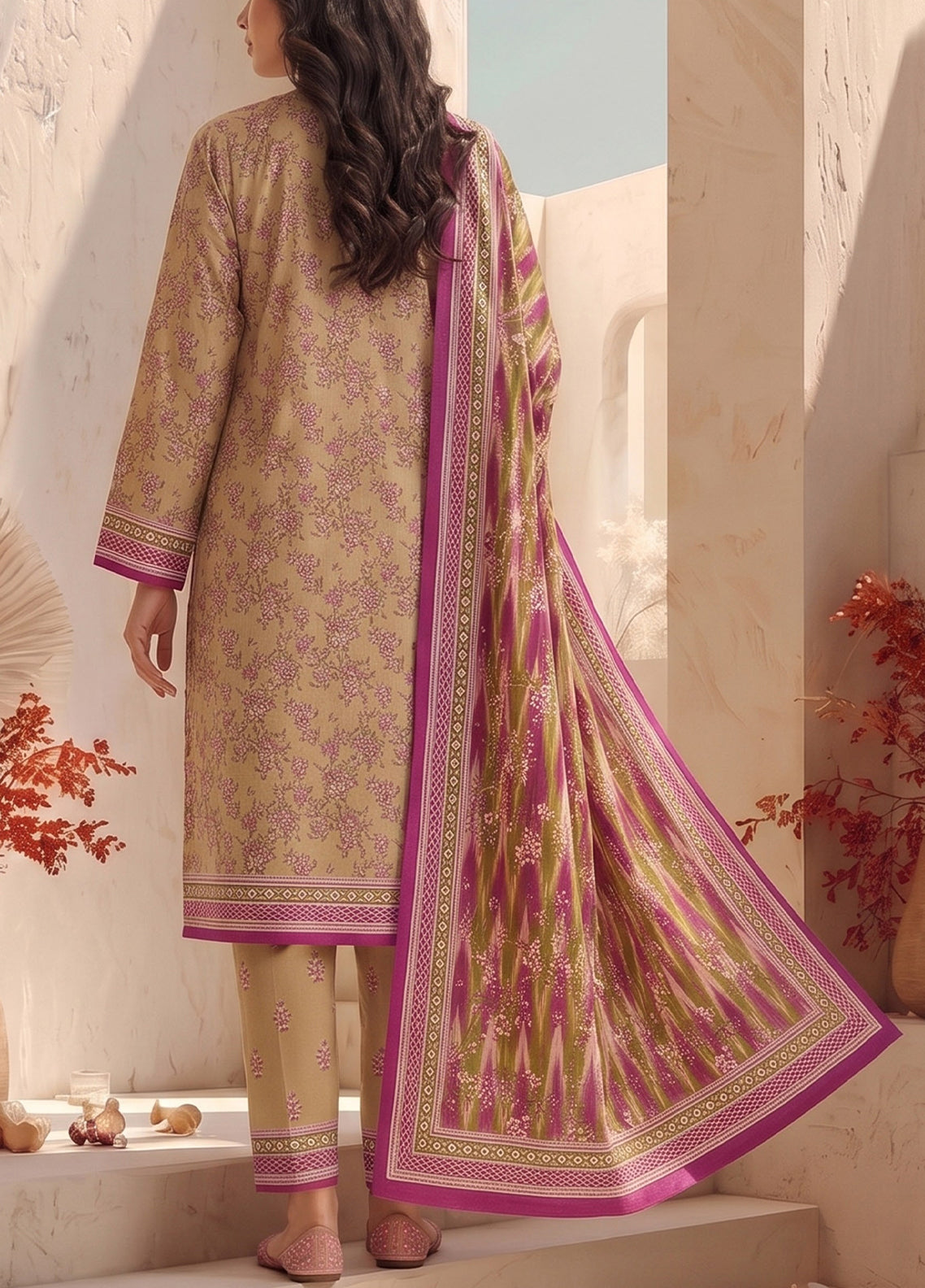 Malhar By VS Textile Printed Karandi 3 Piece Unstitched Dress VS26MV2 D-KW-144 Yellow - Back View Malhar By VS Textile Printed Karandi 3 Piece Unstitched Dress VS26MV2 D-KW-144 Yellow - Back View