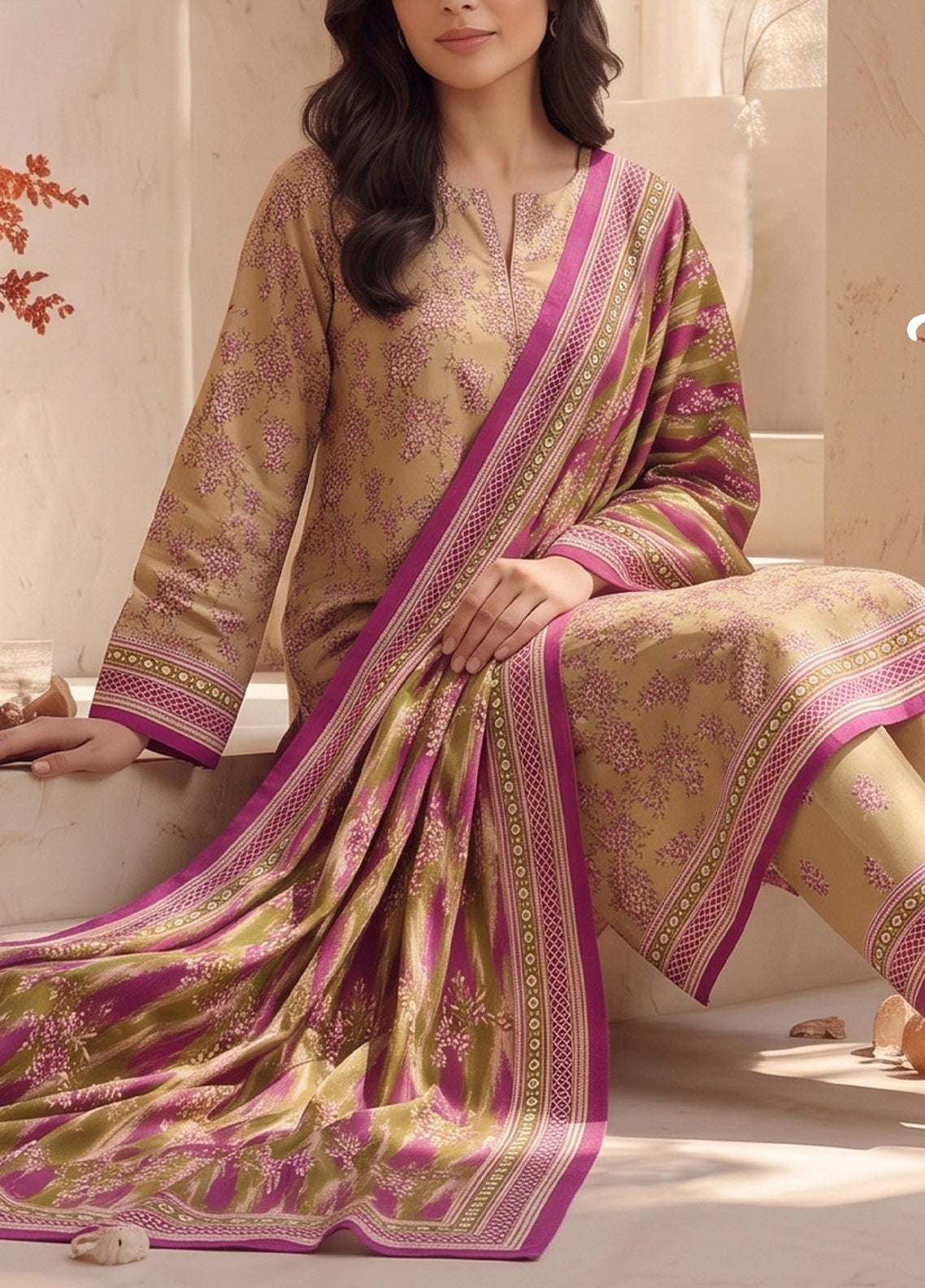Malhar By VS Textile Printed Karandi 3 Piece Unstitched Dress VS26MV2 D-KW-144 Yellow - Detail Malhar By VS Textile Printed Karandi 3 Piece Unstitched Dress VS26MV2 D-KW-144 Yellow - Detail