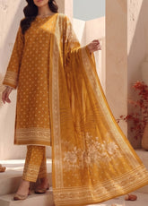 Malhar By VS Textile Printed Karandi 3 Piece Unstitched Dress VS26MV2 D-KW-145 Mustard - Front View