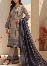 Malhar By VS Textile Printed Karandi 3 Piece Unstitched Suit VS26MV2 D-KW-140 Beige - Front View