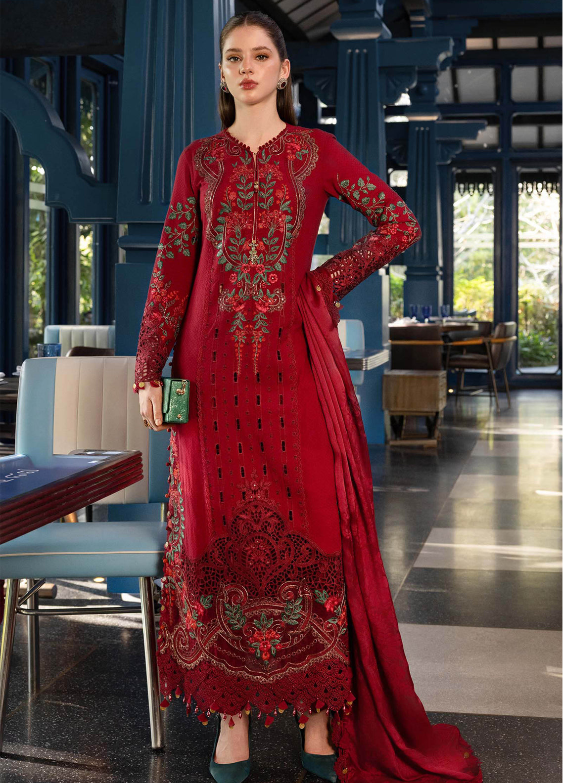 Maria B Luxury Embroidered Lawn 3 Piece Unstitched Suit MB26LLEV2 D-05 Maria B Luxury Embroidered Lawn 3 Piece Unstitched Suit MB26LLEV2 D-05