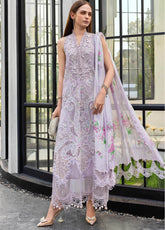 Maria B Luxury Embroidered Lawn 3 Piece Unstitched Suit MB26LLEV2 D-12
