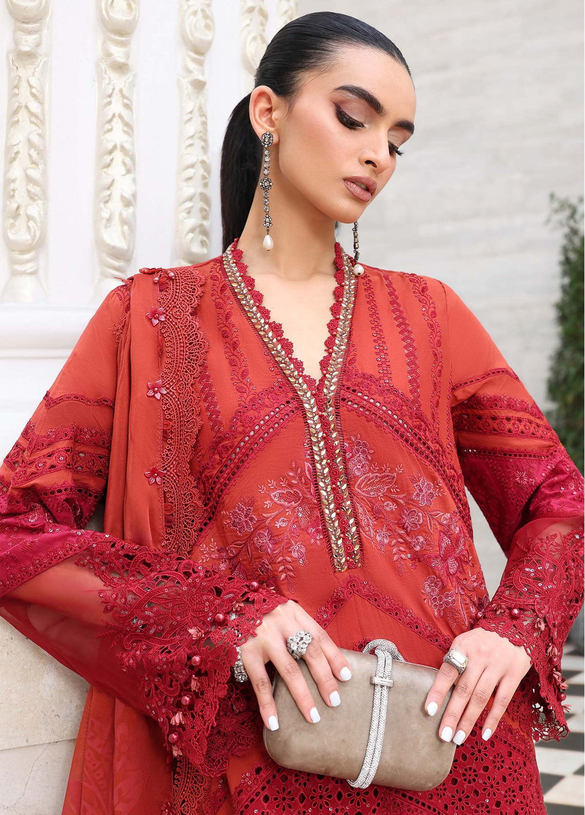 Maria B Luxury Embroidered Lawn 3 Piece Unstitched Suit MB26LLEV2 D-13 Maria B Luxury Embroidered Lawn 3 Piece Unstitched Suit MB26LLEV2 D-13