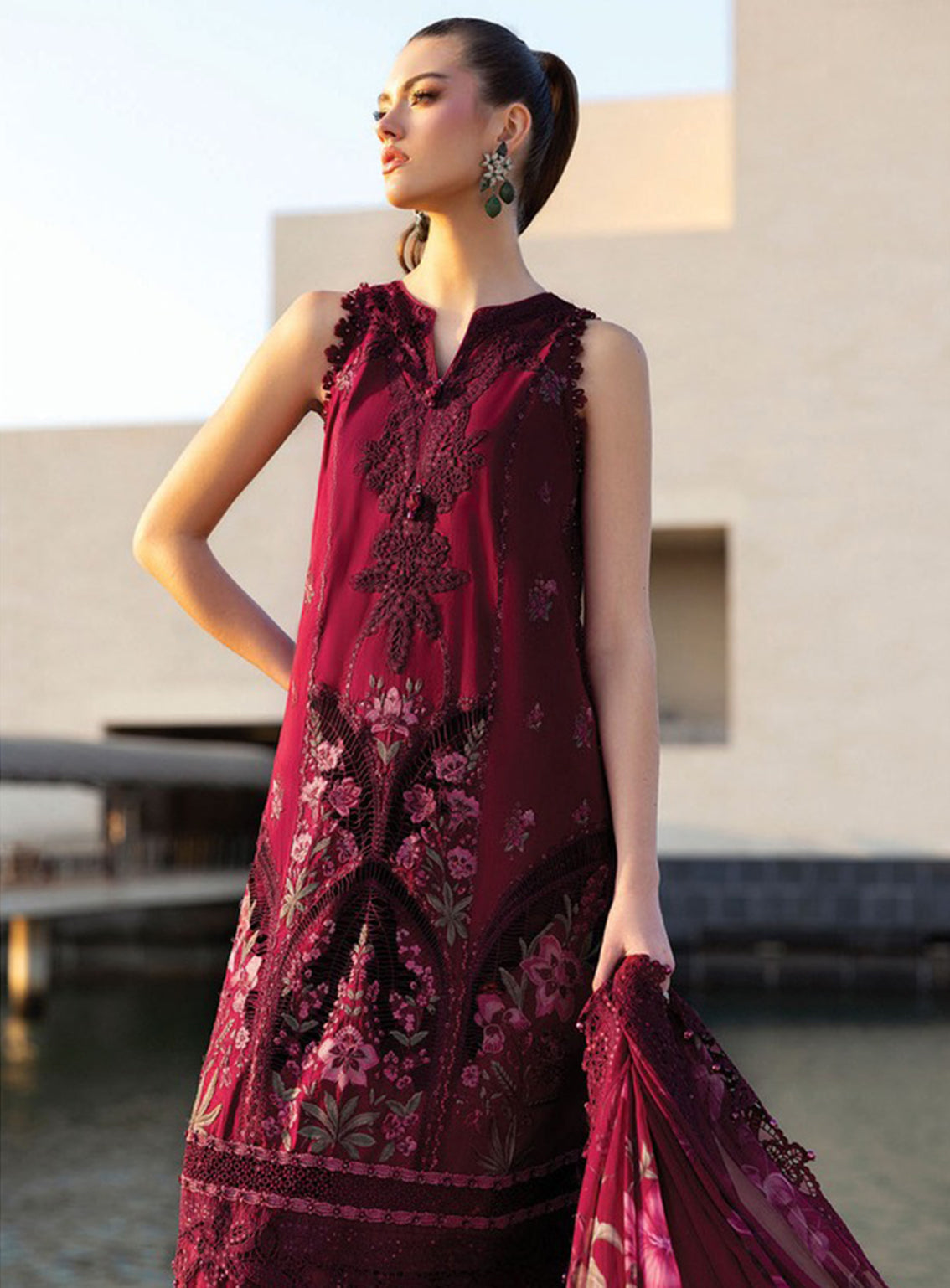 Maria B Luxury Embroidered Lawn 3 Piece Unstitched Suit MB26LLE D-11B Maria B Luxury Embroidered Lawn 3 Piece Unstitched Suit MB26LLE D-11B