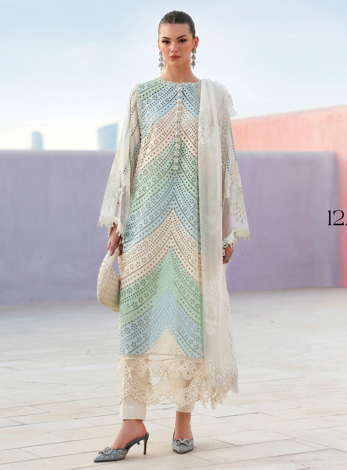 Maria B Luxury Embroidered Lawn 3 Piece Unstitched Suit MB26LLE D-12A Maria B Luxury Embroidered Lawn 3 Piece Unstitched Suit MB26LLE D-12A