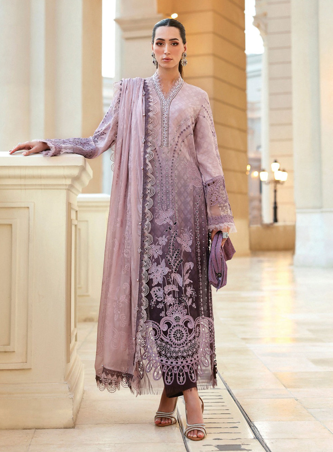 Maria B Luxury Embroidered Lawn 3 Piece Unstitched Suit MB26LLE D-1B Maria B Luxury Embroidered Lawn 3 Piece Unstitched Suit MB26LLE D-1B