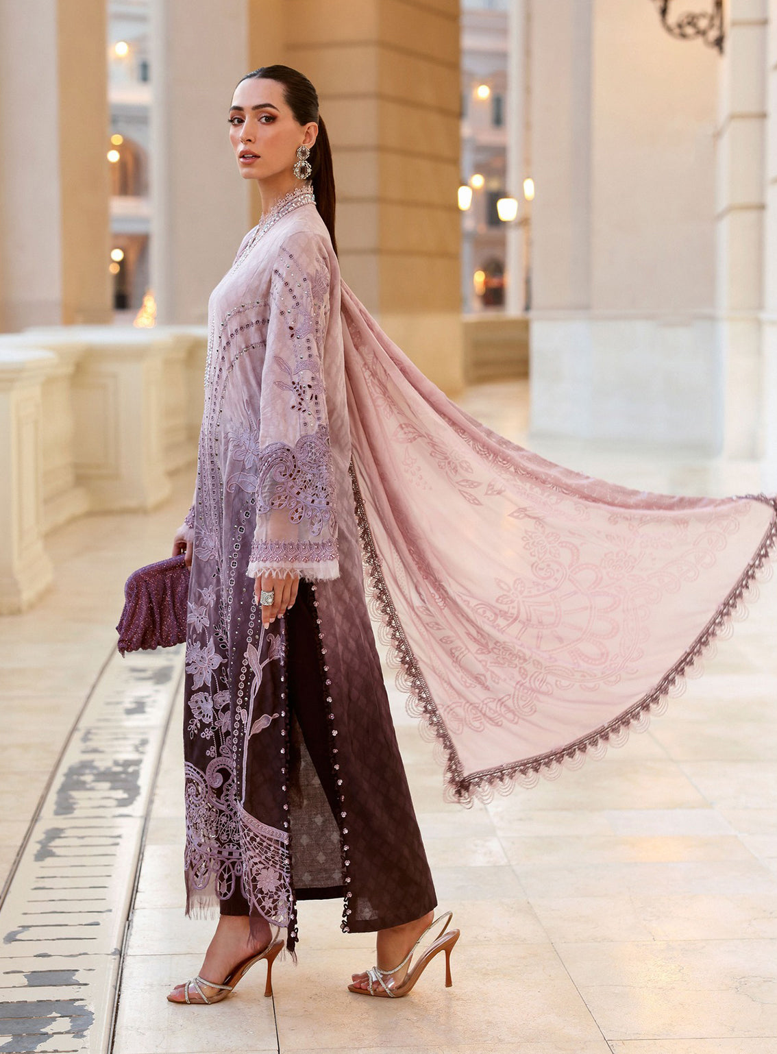 Maria B Luxury Embroidered Lawn 3 Piece Unstitched Suit MB26LLE D-1B Maria B Luxury Embroidered Lawn 3 Piece Unstitched Suit MB26LLE D-1B