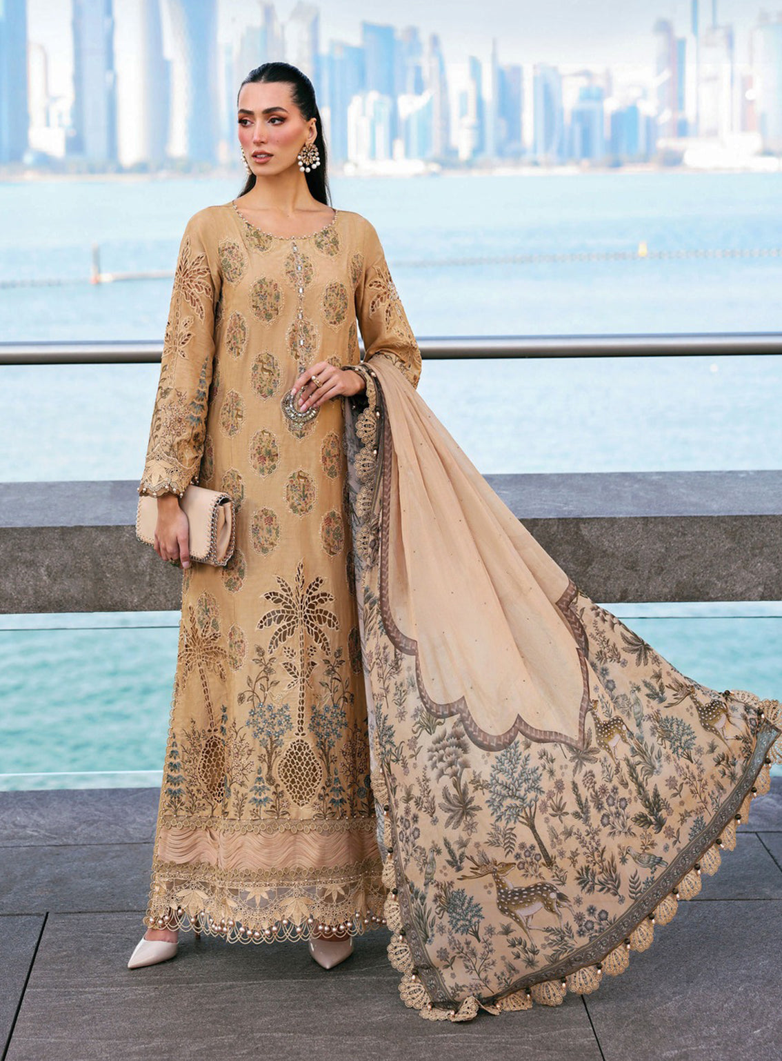 Maria B Luxury Embroidered Lawn 3 Piece Unstitched Suit MB26LLE D-5A Maria B Luxury Embroidered Lawn 3 Piece Unstitched Suit MB26LLE D-5A