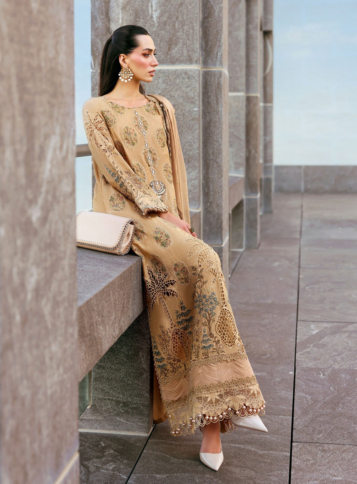 Maria B Luxury Embroidered Lawn 3 Piece Unstitched Suit MB26LLE D-5A Maria B Luxury Embroidered Lawn 3 Piece Unstitched Suit MB26LLE D-5A