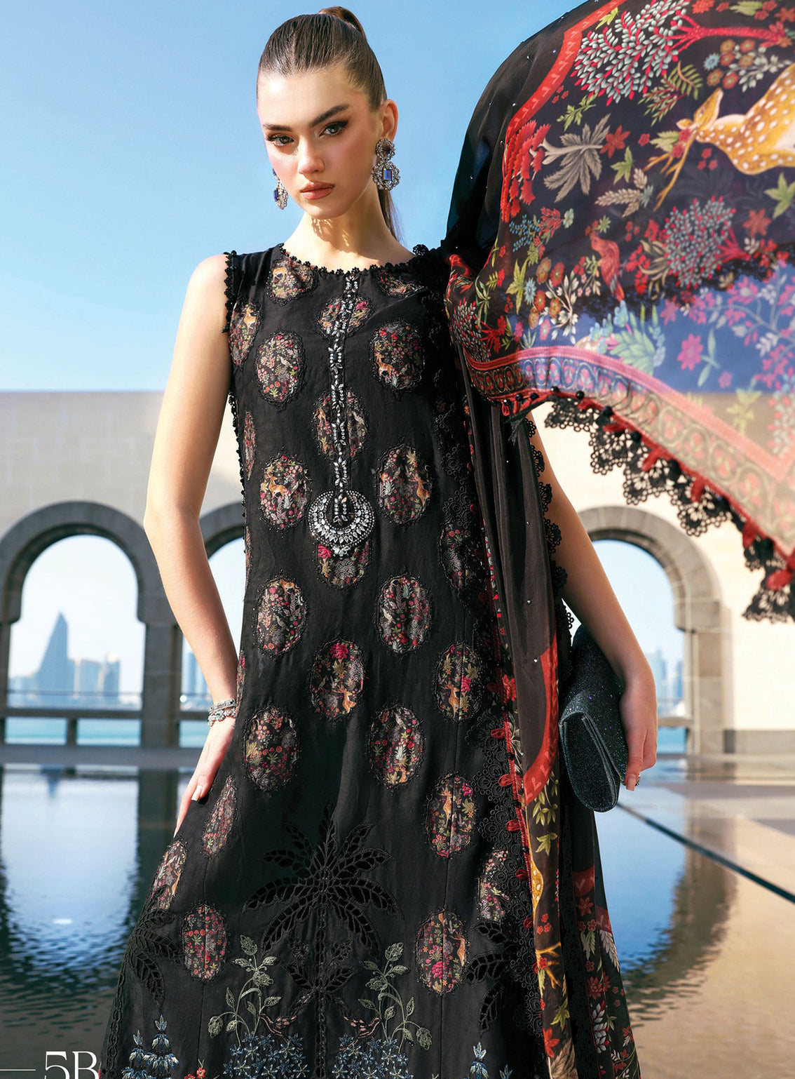 Maria B Luxury Embroidered Lawn 3 Piece Unstitched Suit MB26LLE D-5B Maria B Luxury Embroidered Lawn 3 Piece Unstitched Suit MB26LLE D-5B