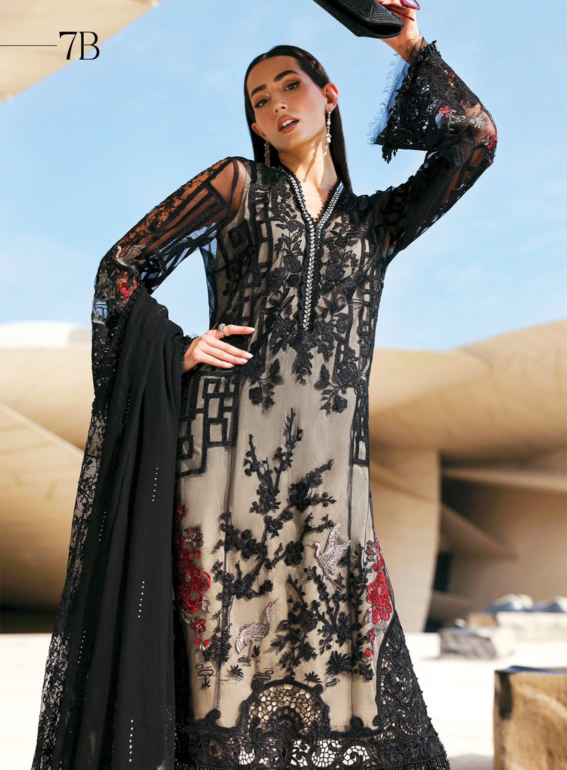 Maria B Luxury Embroidered Lawn 3 Piece Unstitched Suit MB26LLE D-7B Maria B Luxury Embroidered Lawn 3 Piece Unstitched Suit MB26LLE D-7B