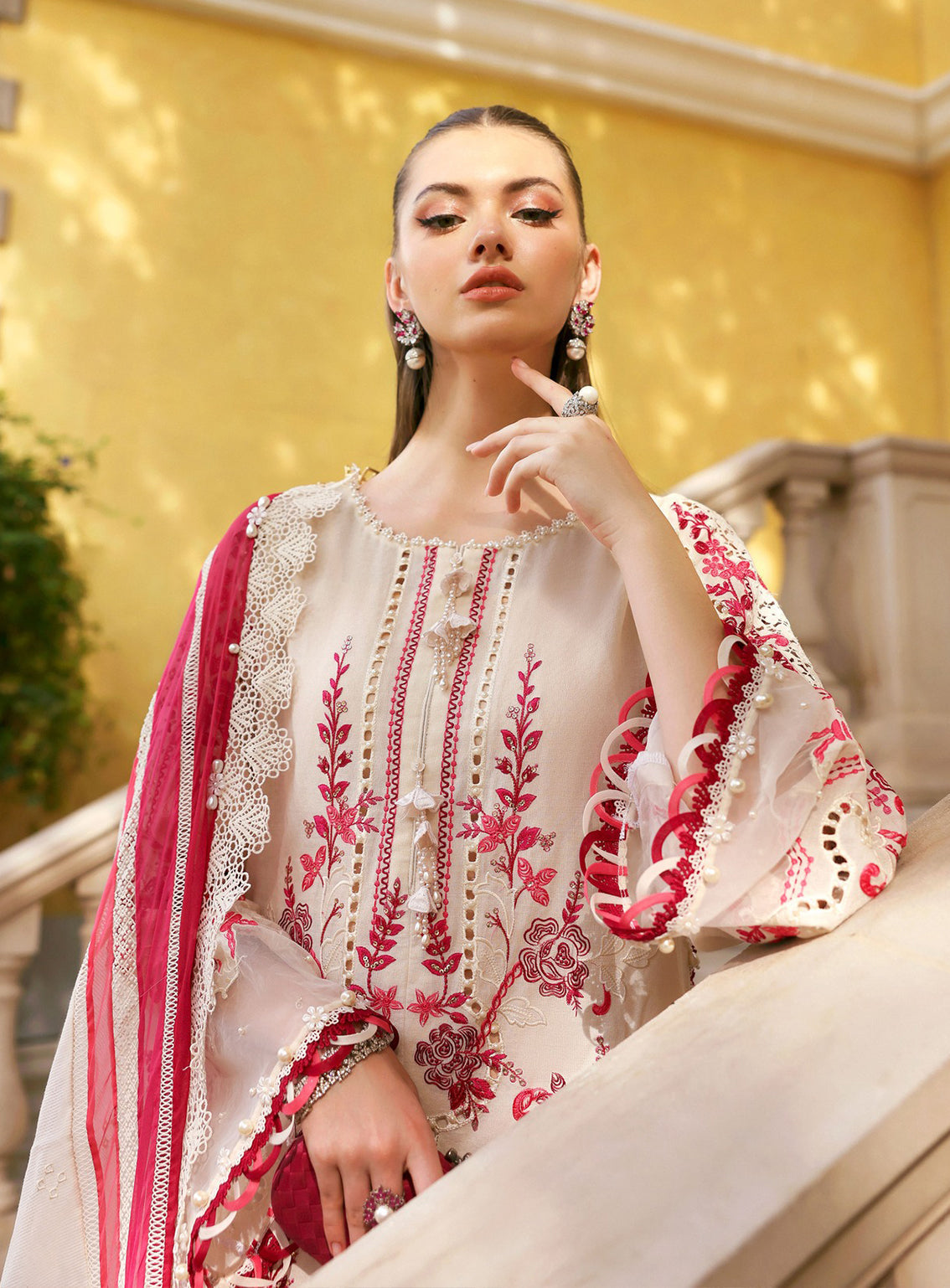 Maria B Luxury Embroidered Lawn 3 Piece Unstitched Suit MB26LLE D-9A Maria B Luxury Embroidered Lawn 3 Piece Unstitched Suit MB26LLE D-9A