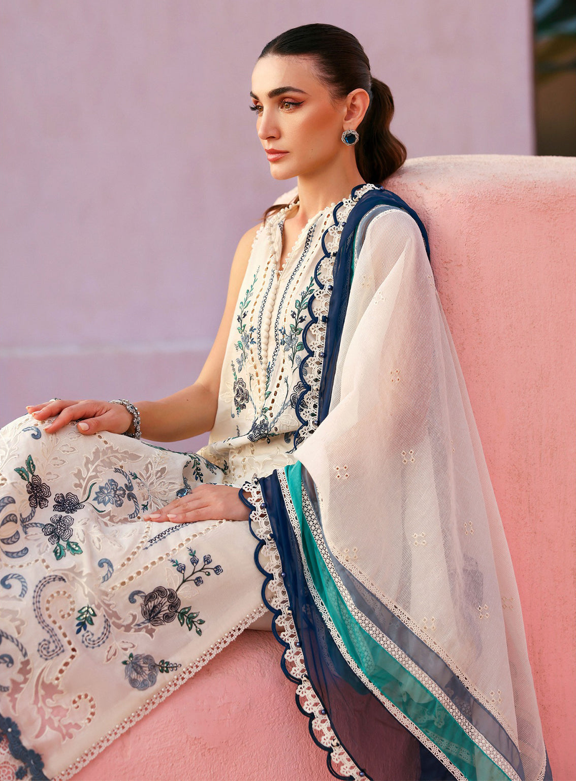 Maria B Luxury Embroidered Lawn 3 Piece Unstitched Suit MB26LLE D-9B Maria B Luxury Embroidered Lawn 3 Piece Unstitched Suit MB26LLE D-9B