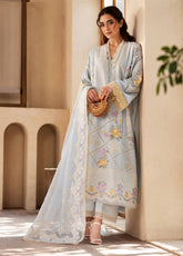 Maryum Hussain Embroidered Lawn Suits Unstitched 3 Piece - MH25LL 02 OCEAN