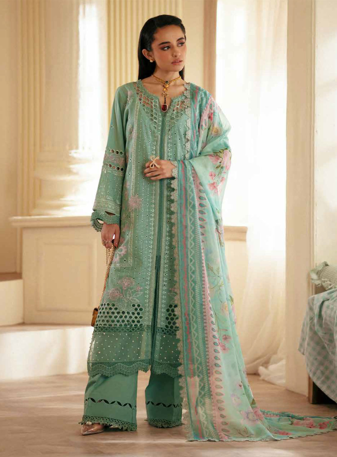 Maya By Nureh Embroidered Lawn Suits Unstitched 3 Piece - NU24MYL NS-144 Maya By Nureh Embroidered Lawn Suits Unstitched 3 Piece - NU24MYL NS-144