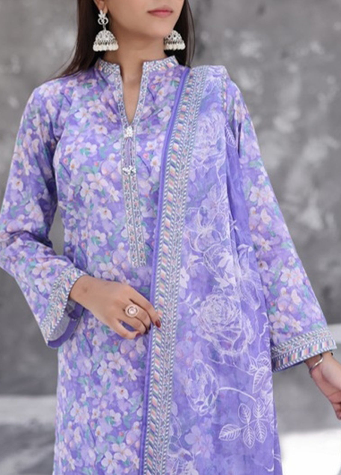 Maya By Aizal Printed Cambric 3 Piece Stitched Suit AL26MCV1 D-08 Maya By Aizal Printed Cambric 3 Piece Stitched Suit AL26MCV1 D-08
