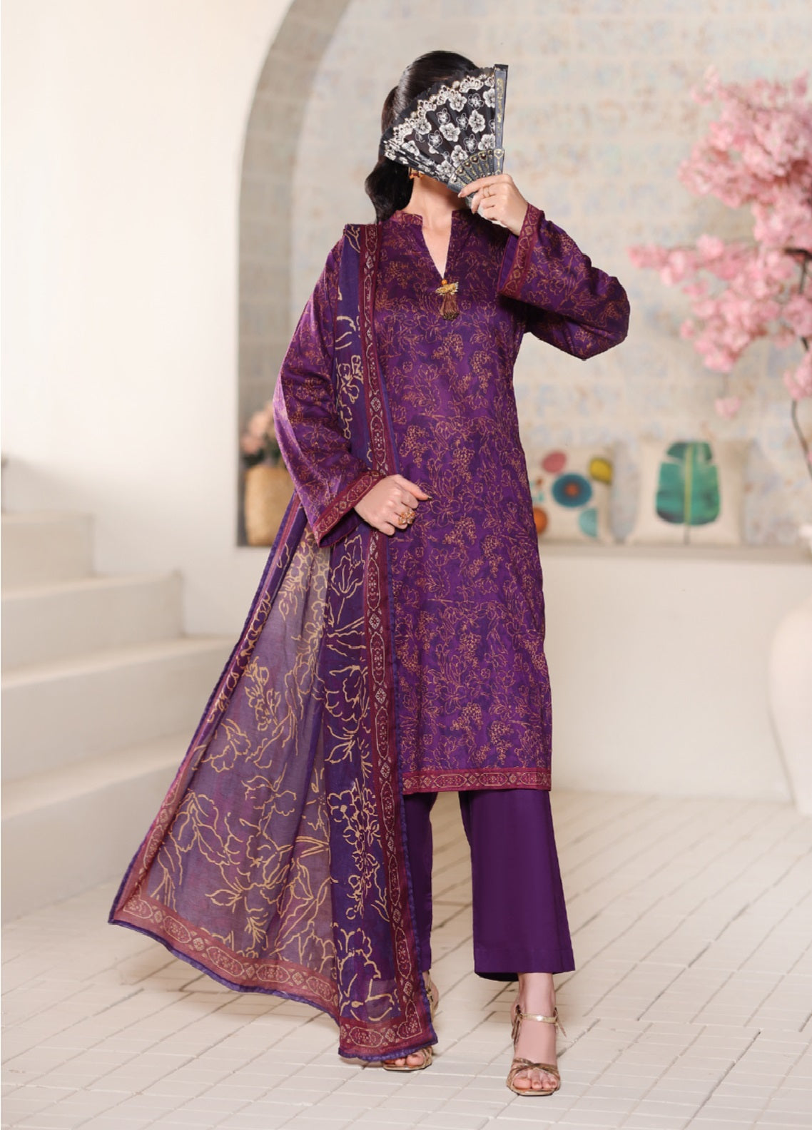 Maya By Aizal Printed Lawn 3 Piece Stitched Suit AL26MPV4 D-844 Maya By Aizal Printed Lawn 3 Piece Stitched Suit AL26MPV4 D-844