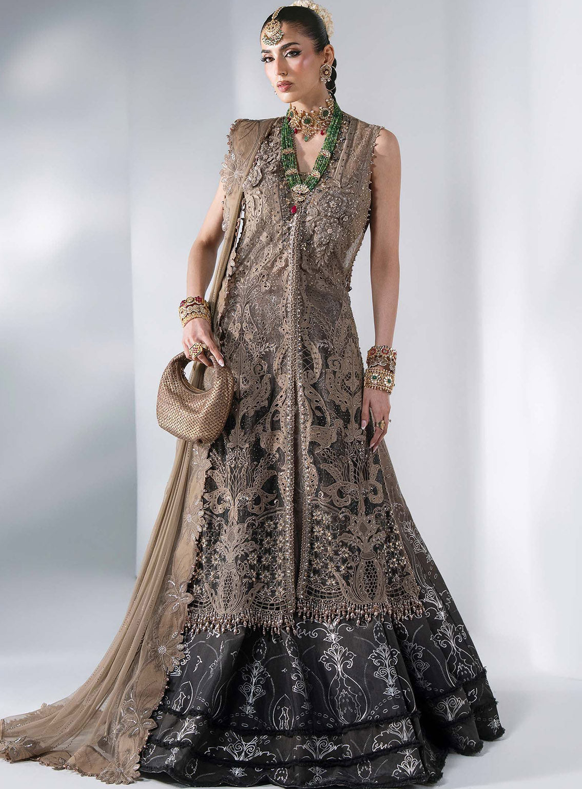 Mbroidered By Maria B Embroidered Chiffon 3 Piece Unstitched Suit MB26MWF D-BD-3102 ANTIQUE BRONZE Mbroidered By Maria B Embroidered Chiffon 3 Piece Unstitched Suit MB26MWF D-BD-3102 ANTIQUE BRONZE