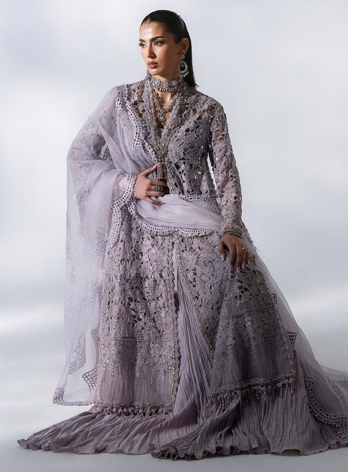 Mbroidered By Maria B Embroidered Organza 3 Piece Unstitched Suit MB26MWF D-BD-3105 DUSTY LILAC Mbroidered By Maria B Embroidered Organza 3 Piece Unstitched Suit MB26MWF D-BD-3105 DUSTY LILAC