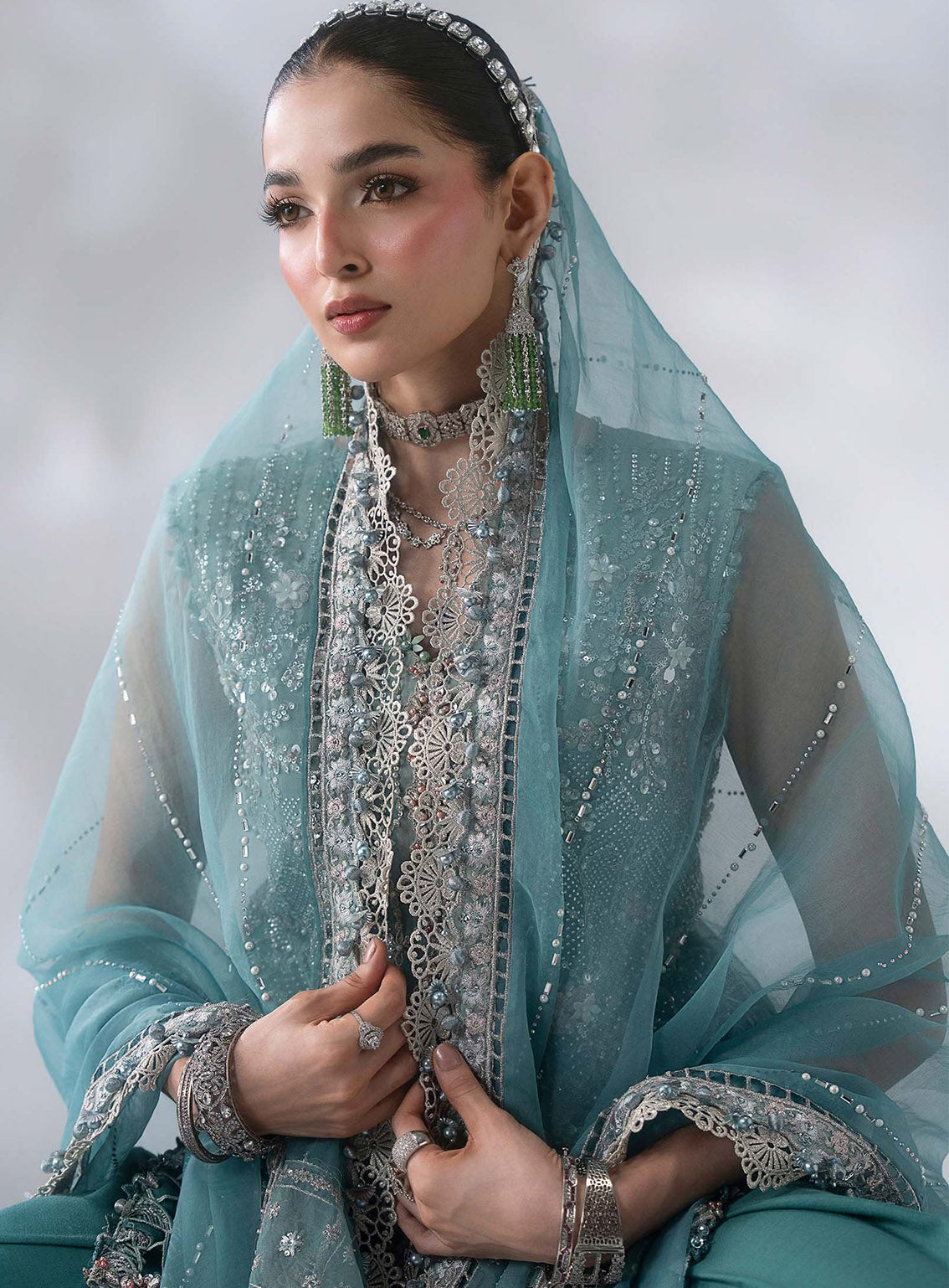 Mbroidered By Maria B Embroidered Organza 3 Piece Unstitched Suit MB26MWF D-BD-3107 SEA GREEN Mbroidered By Maria B Embroidered Organza 3 Piece Unstitched Suit MB26MWF D-BD-3107 SEA GREEN