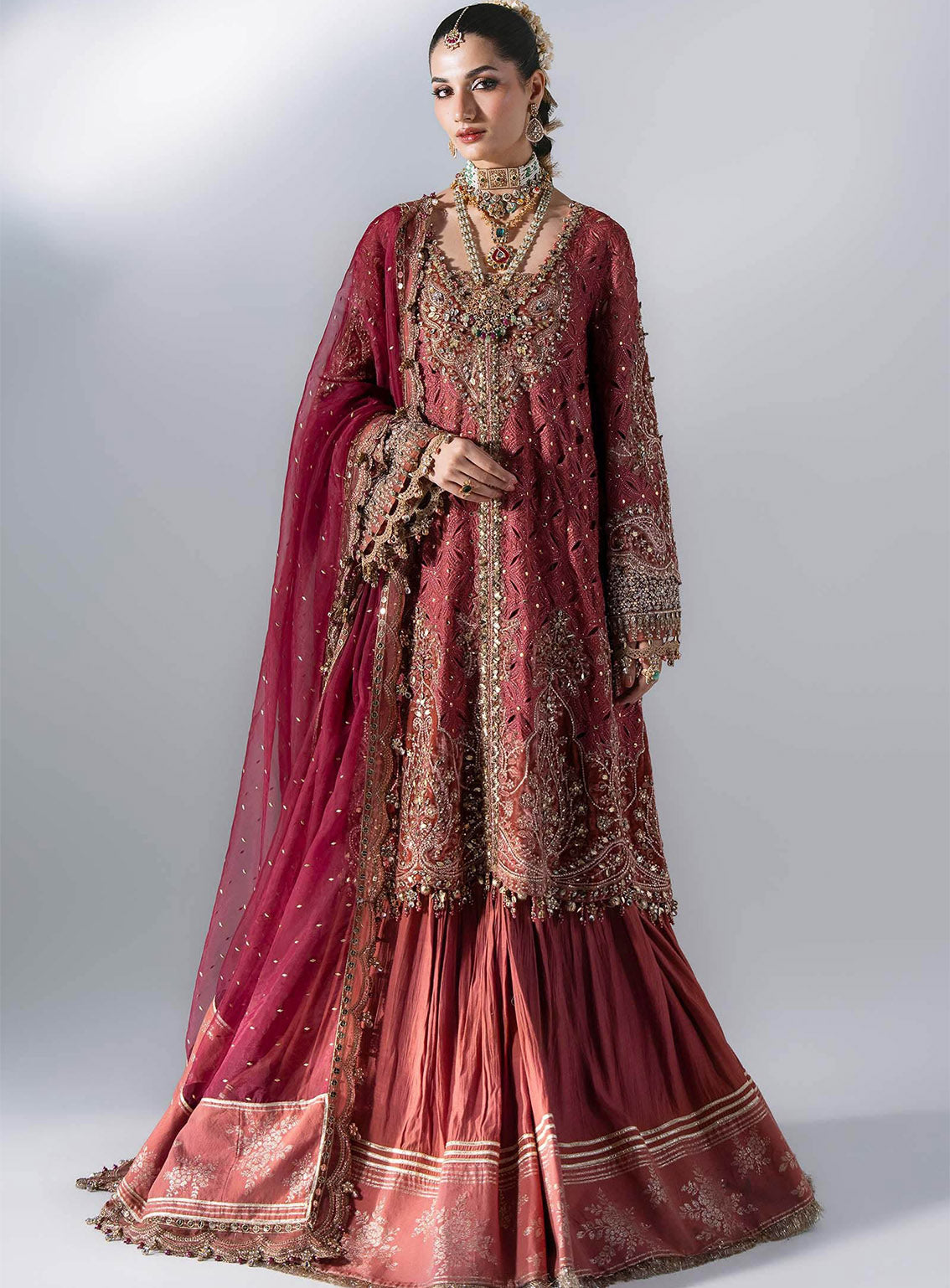 Mbroidered By Maria B Embroidered Organza 3 Piece Unstitched Suit MB26MWF D-BD-3108 DEEP SALMON PINK Mbroidered By Maria B Embroidered Organza 3 Piece Unstitched Suit MB26MWF D-BD-3108 DEEP SALMON PINK