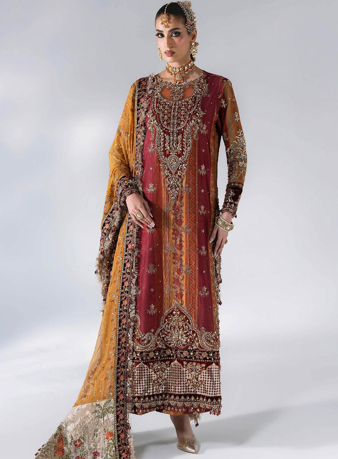 Mbroidered By Maria B Embroidered Raw Silk 3 Piece Unstitched Suit MB26MWF D-BD-3104 MAROON CRIMSON Mbroidered By Maria B Embroidered Raw Silk 3 Piece Unstitched Suit MB26MWF D-BD-3104 MAROON CRIMSON