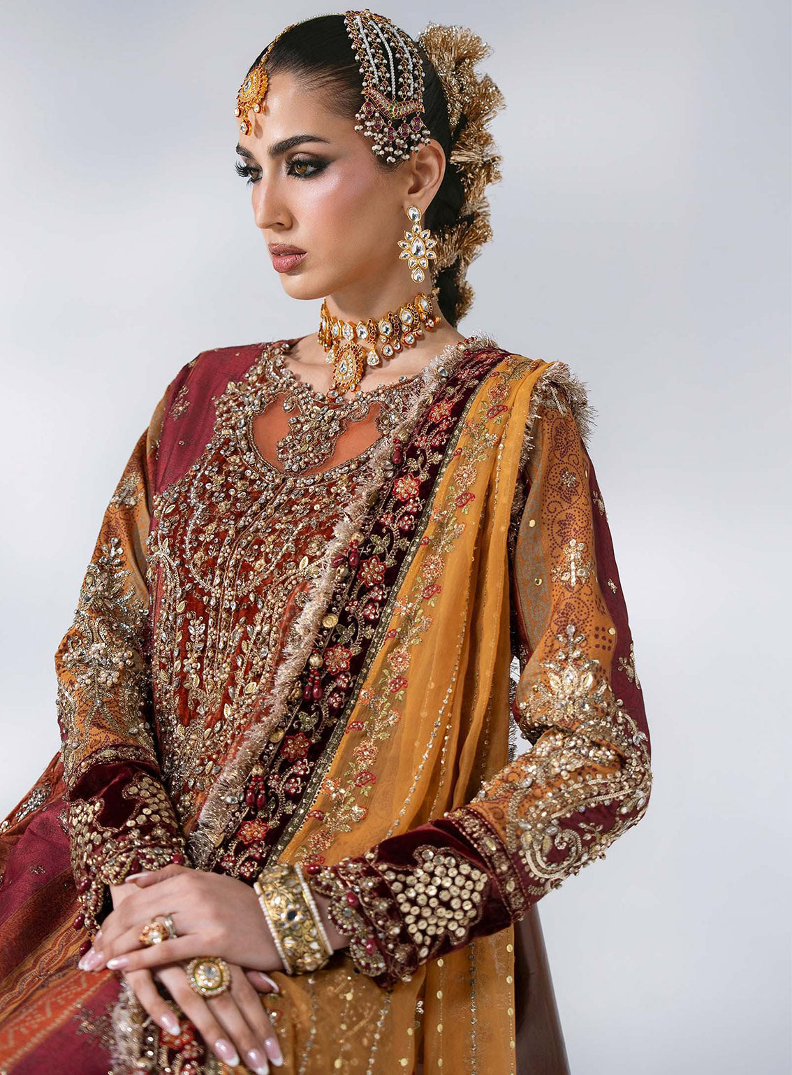 Mbroidered By Maria B Embroidered Raw Silk 3 Piece Unstitched Suit MB26MWF D-BD-3104 MAROON CRIMSON Mbroidered By Maria B Embroidered Raw Silk 3 Piece Unstitched Suit MB26MWF D-BD-3104 MAROON CRIMSON