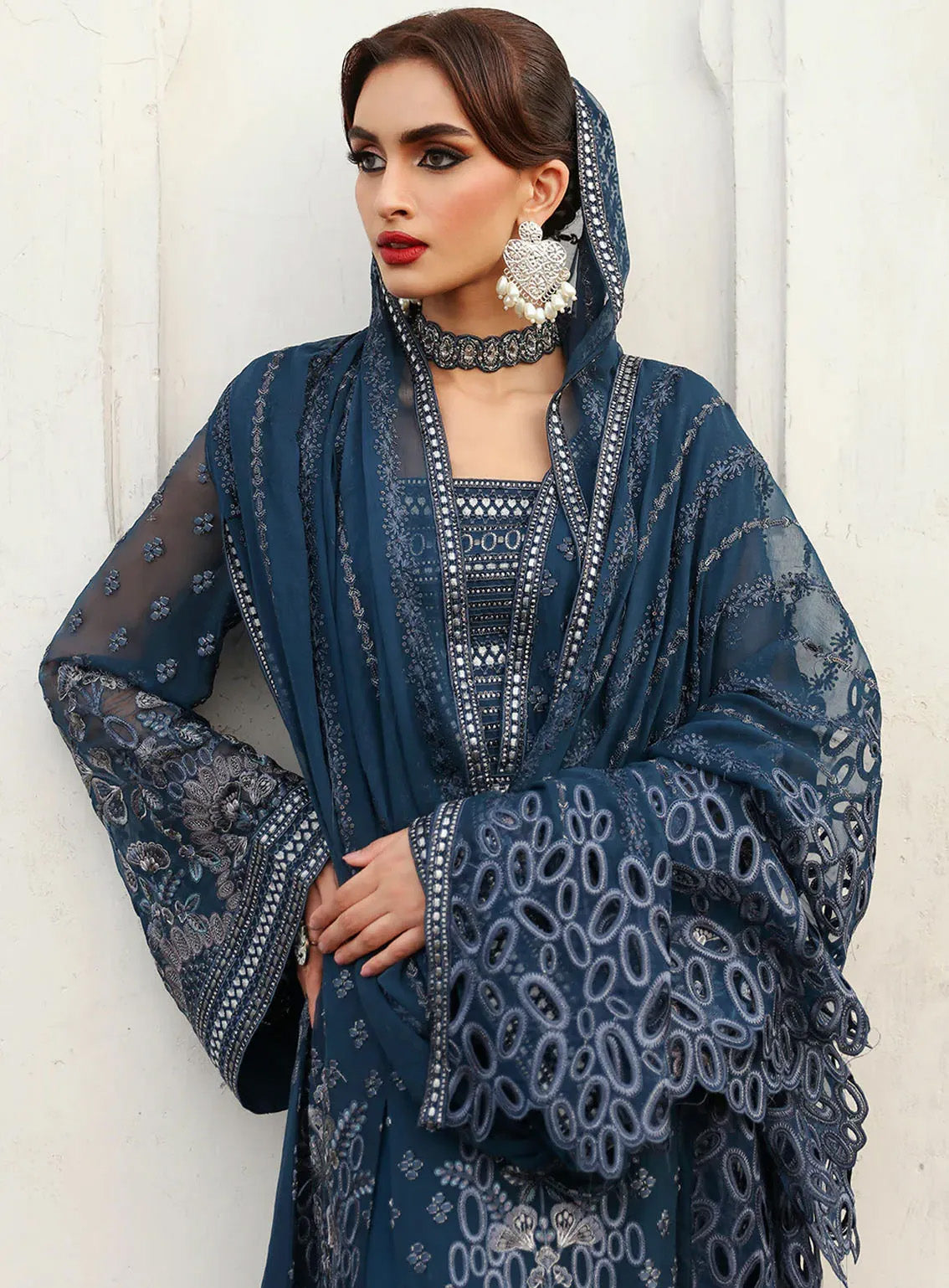 Mehak By Flossie Embroidered Chiffon Suits Unstitched 3 Piece - FS24ME FE-802 Mehak By Flossie Embroidered Chiffon Suits Unstitched 3 Piece - FS24ME FE-802