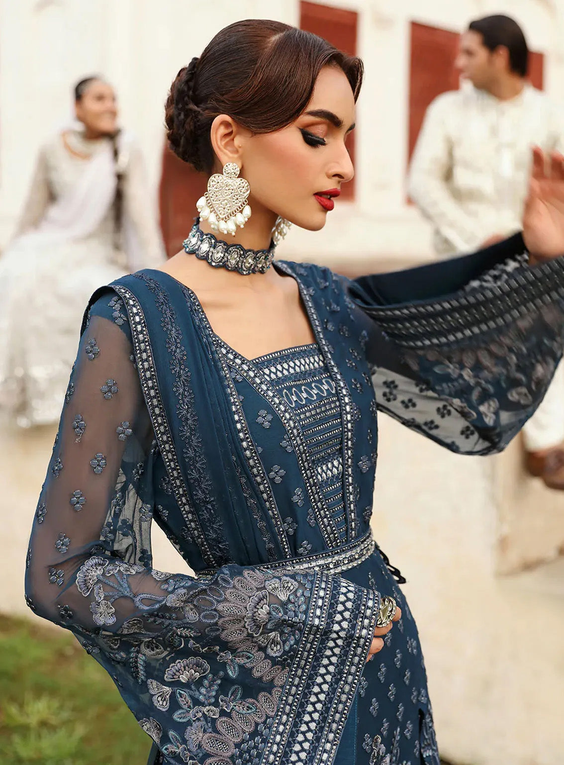 Mehak By Flossie Embroidered Chiffon Suits Unstitched 3 Piece - FS24ME FE-802 Mehak By Flossie Embroidered Chiffon Suits Unstitched 3 Piece - FS24ME FE-802