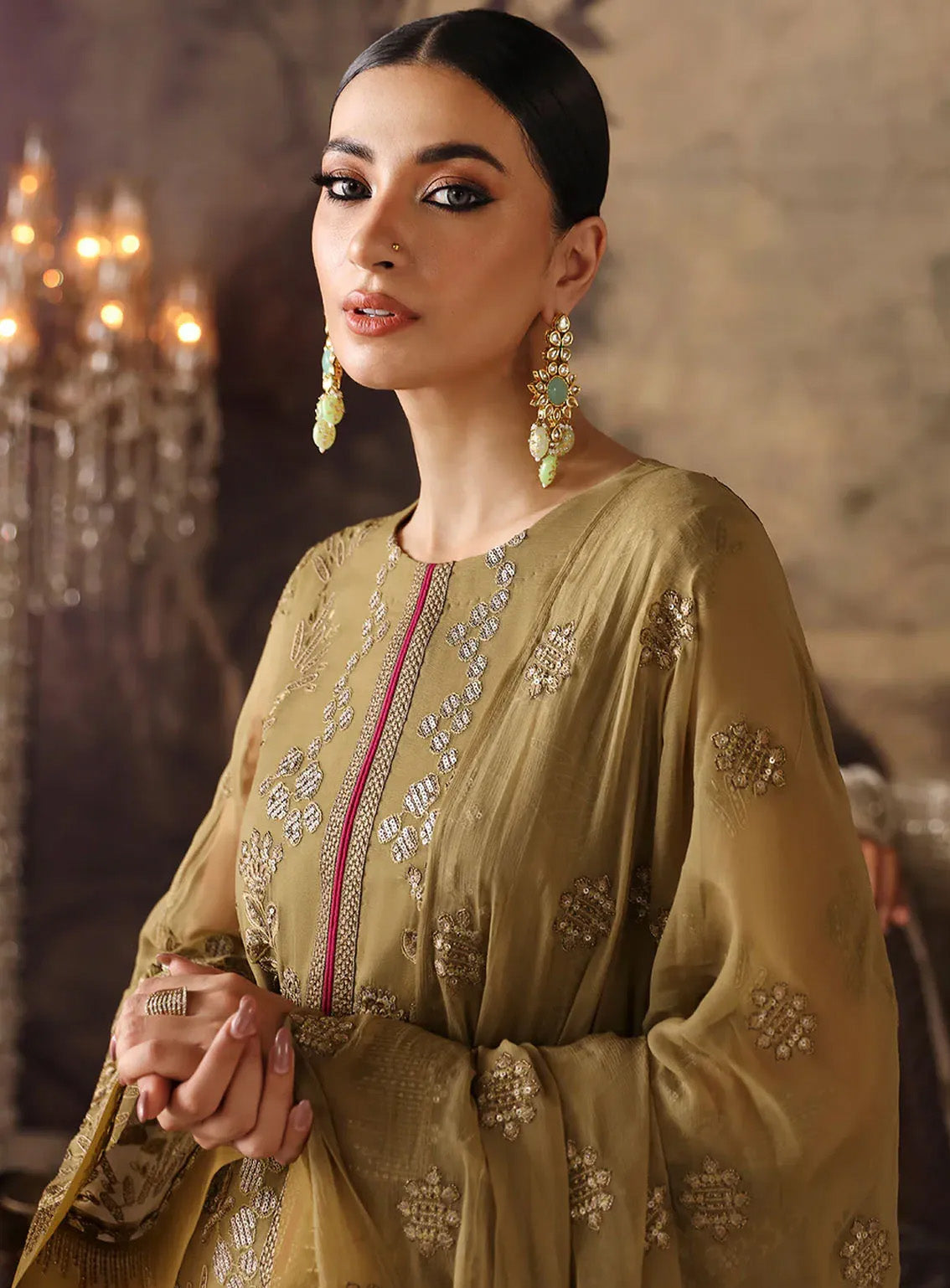 Mehak By Flossie Embroidered Chiffon Suits Unstitched 3 Piece - FS24ME FE-804 Mehak By Flossie Embroidered Chiffon Suits Unstitched 3 Piece - FS24ME FE-804