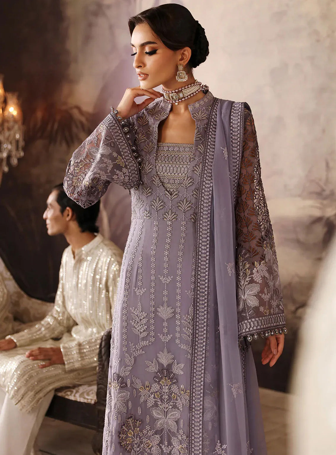 Mehak By Flossie Embroidered Chiffon Suits Unstitched 3 Piece - FS24ME FE-805 Mehak By Flossie Embroidered Chiffon Suits Unstitched 3 Piece - FS24ME FE-805
