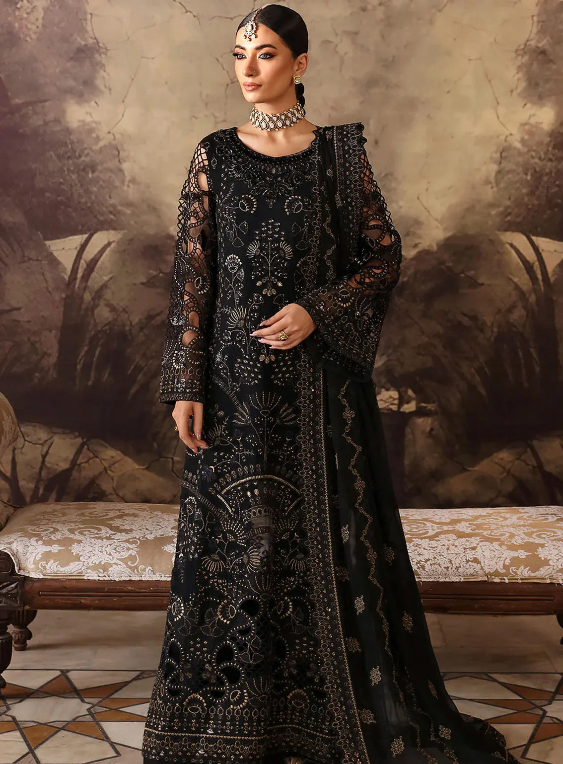 Mehak By Flossie Embroidered Chiffon Suits Unstitched 3 Piece - FS24ME FE-806 Mehak By Flossie Embroidered Chiffon Suits Unstitched 3 Piece - FS24ME FE-806