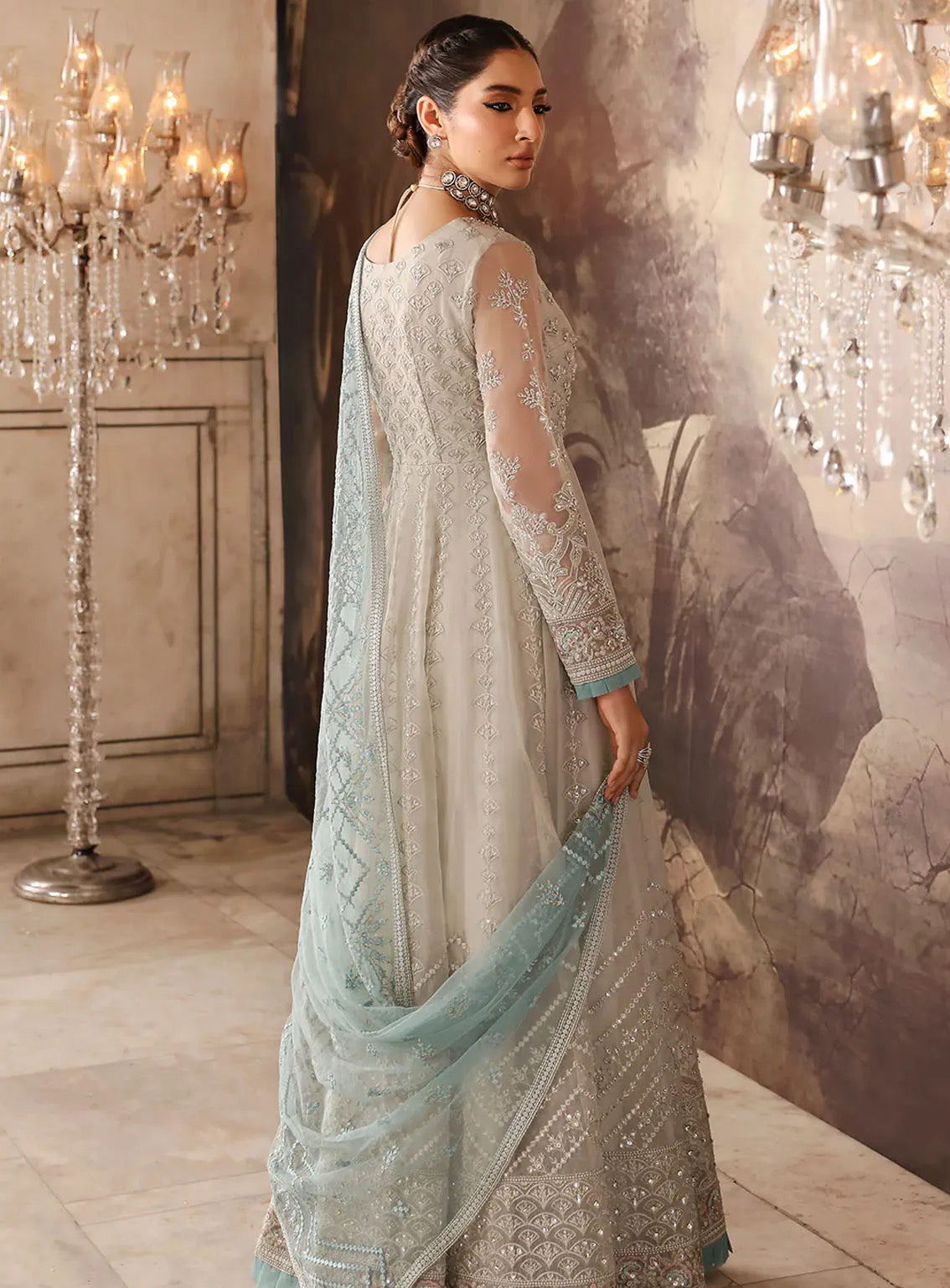 Mehak By Flossie Embroidered Organza Suits Unstitched 3 Piece - FS24ME FE-803 Mehak By Flossie Embroidered Organza Suits Unstitched 3 Piece - FS24ME FE-803