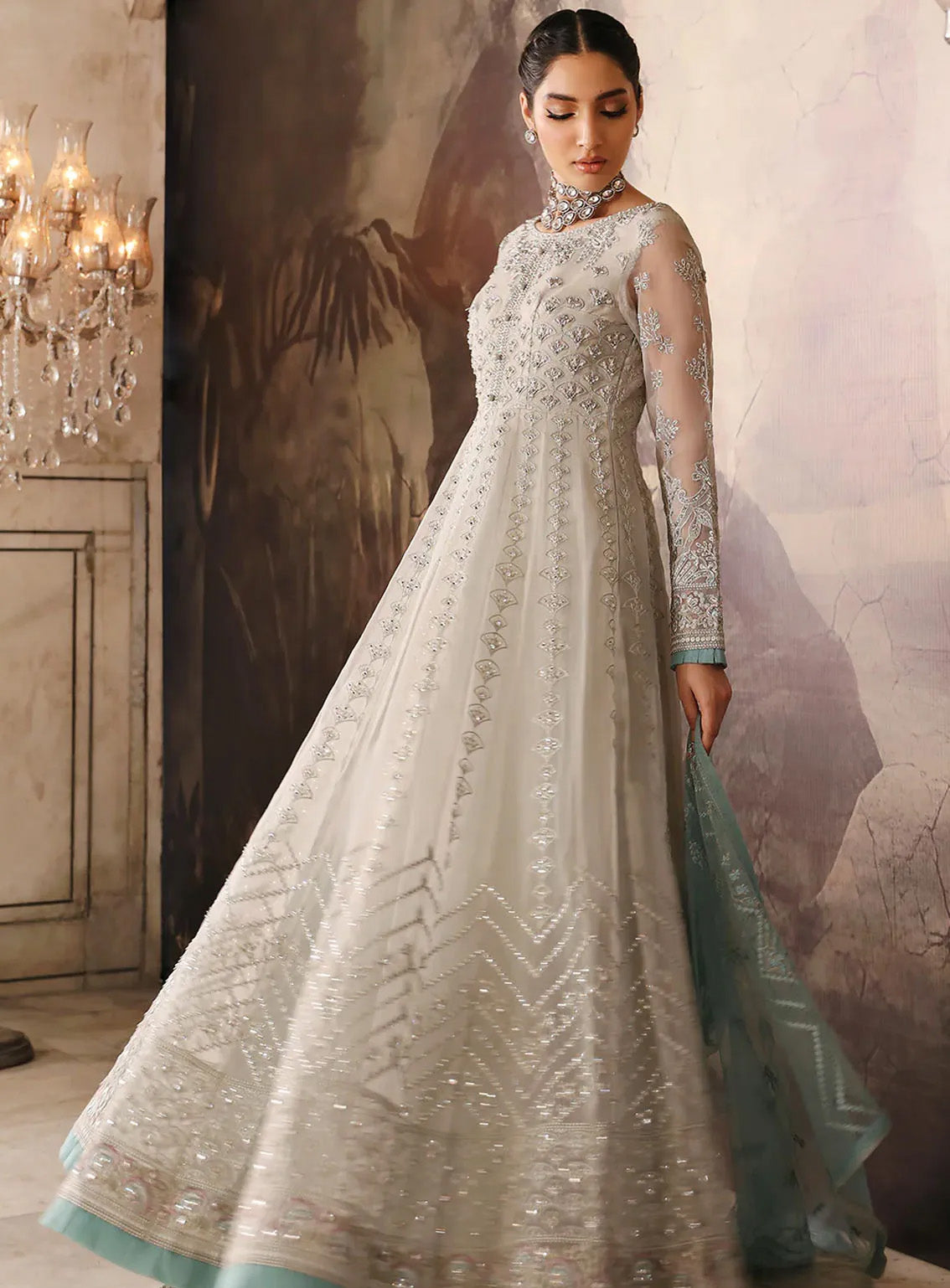 Mehak By Flossie Embroidered Organza Suits Unstitched 3 Piece - FS24ME FE-803 Mehak By Flossie Embroidered Organza Suits Unstitched 3 Piece - FS24ME FE-803