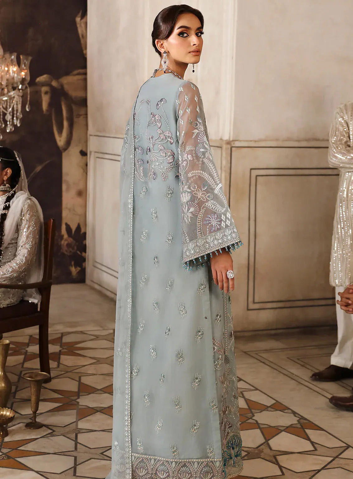 Mehak By Flossie Embroidered Organza Suits Unstitched 3 Piece - FS24ME FE-807 Mehak By Flossie Embroidered Organza Suits Unstitched 3 Piece - FS24ME FE-807