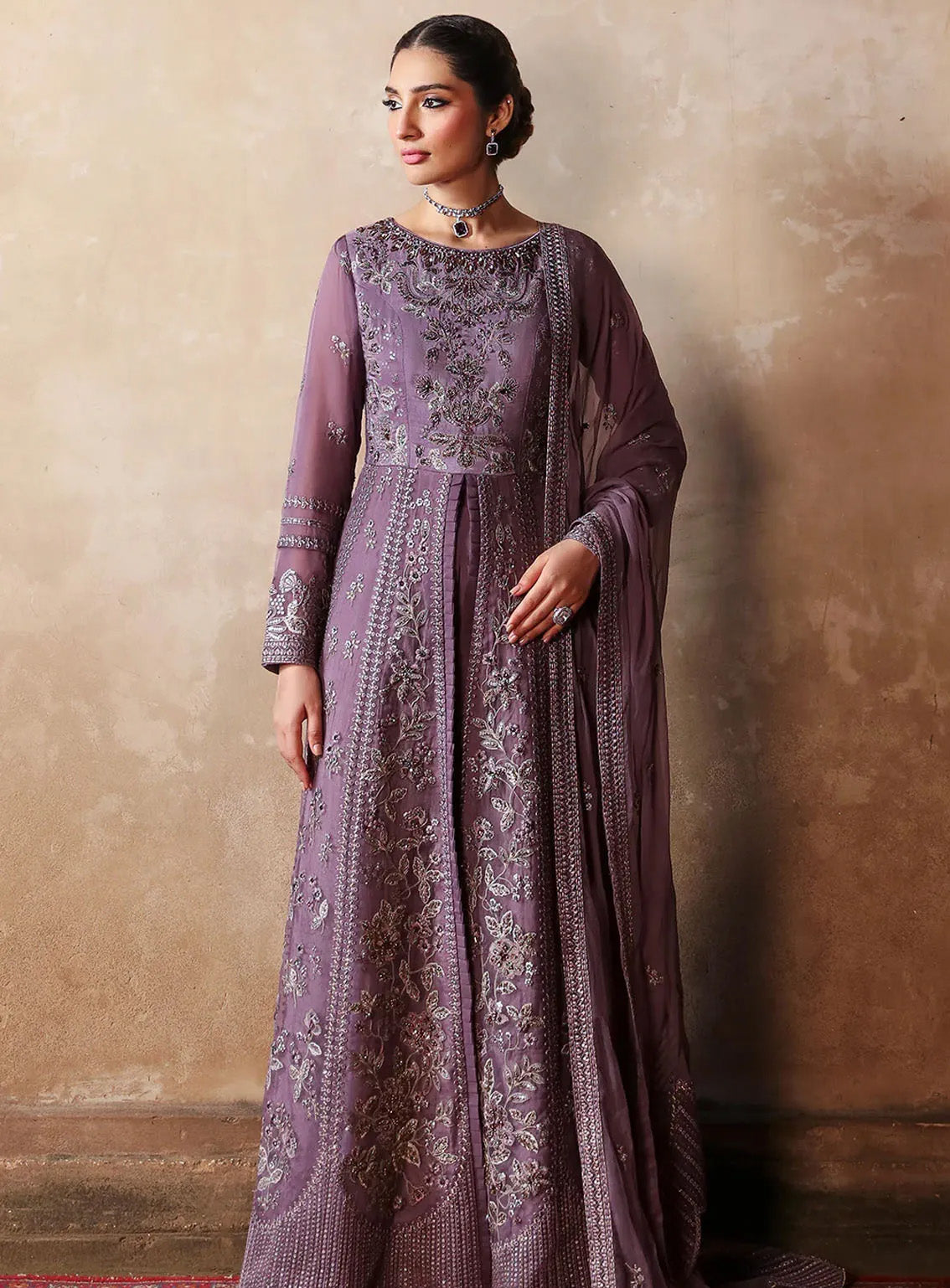 Mehak By Flossie Embroidered Silk Suits Unstitched 3 Piece - FS24ME FE-808 Mehak By Flossie Embroidered Silk Suits Unstitched 3 Piece - FS24ME FE-808