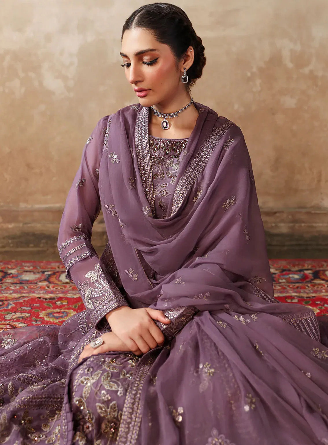 Mehak By Flossie Embroidered Silk Suits Unstitched 3 Piece - FS24ME FE-808 Mehak By Flossie Embroidered Silk Suits Unstitched 3 Piece - FS24ME FE-808