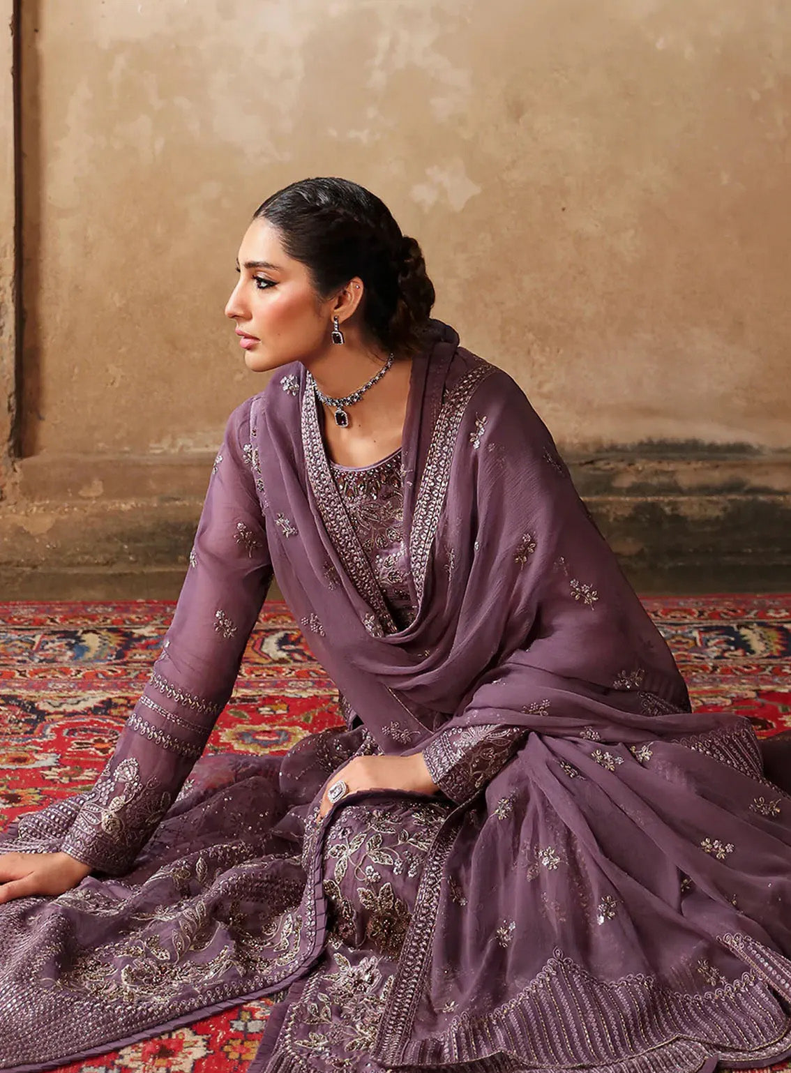 Mehak By Flossie Embroidered Silk Suits Unstitched 3 Piece - FS24ME FE-808 Mehak By Flossie Embroidered Silk Suits Unstitched 3 Piece - FS24ME FE-808