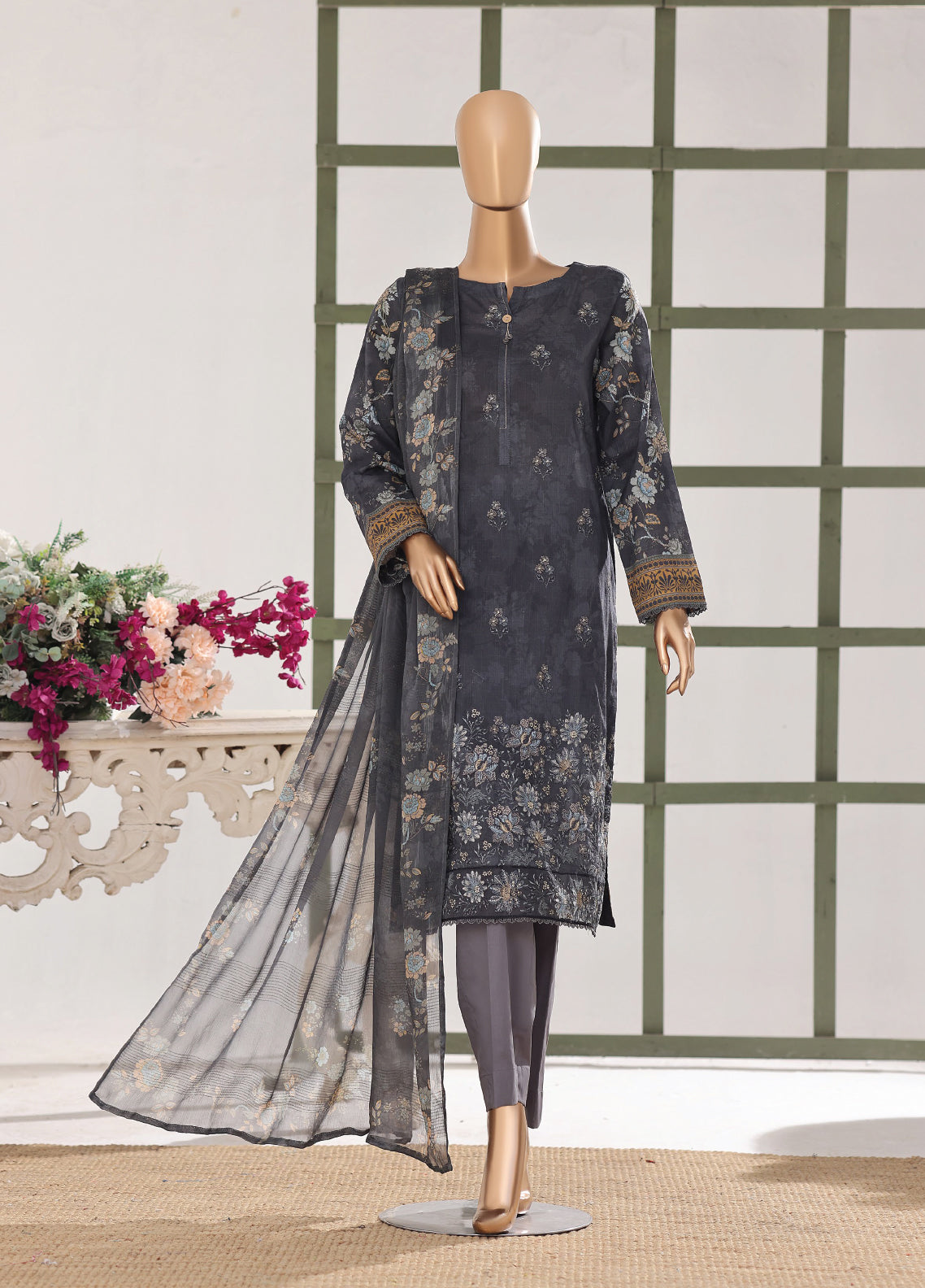 Mehak By HZ Textile Embroidered Slub Lawn 3 Piece Unstitched Suit HZ26MESLV2 D-3145 Mehak By HZ Textile Embroidered Slub Lawn 3 Piece Unstitched Suit HZ26MESLV2 D-3145