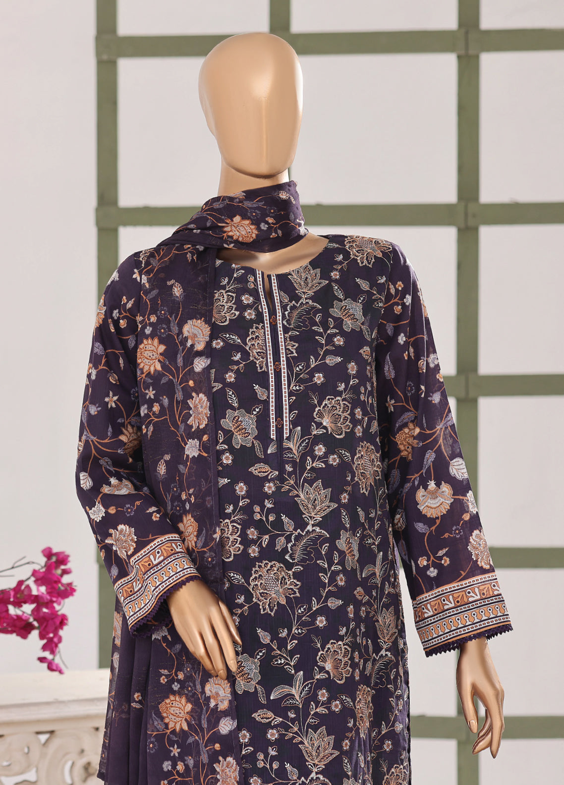 Mehak By HZ Textile Embroidered Slub Lawn 3 Piece Unstitched Suit HZ26MESLV2 D-3146 Mehak By HZ Textile Embroidered Slub Lawn 3 Piece Unstitched Suit HZ26MESLV2 D-3146