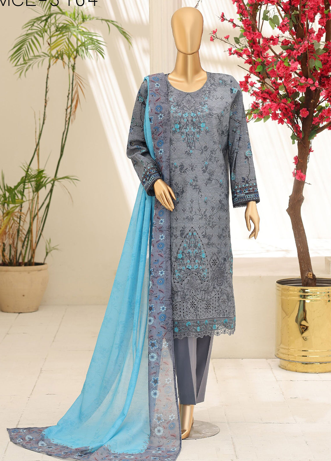 Mehak By HZ Textile Embroidered Slub Lawn 3 Piece Unstitched Suit HZ26MESLV3 D-3164 Mehak By HZ Textile Embroidered Slub Lawn 3 Piece Unstitched Suit HZ26MESLV3 D-3164
