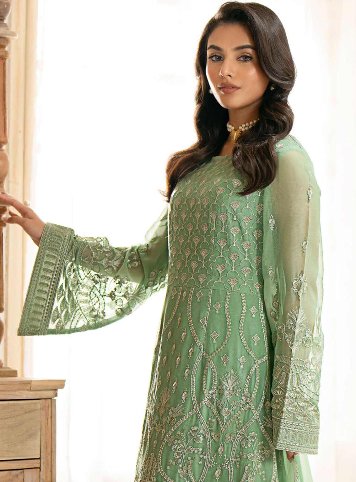 Meharbano By Kuch Khas Embroidered Chiffon 3 Piece Unstitched Suit FL24MV16 K-1603 LUCIA Meharbano By Kuch Khas Embroidered Chiffon 3 Piece Unstitched Suit FL24MV16 K-1603 LUCIA