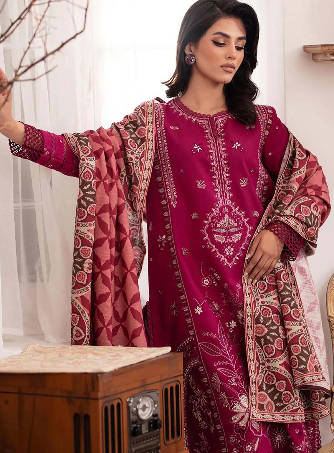 Meraki By Roheenaz Embroidered Khaddar Suits Unstitched 3 Piece - RNZ24MK 05A YANA Meraki By Roheenaz Embroidered Khaddar Suits Unstitched 3 Piece - RNZ24MK 05A YANA