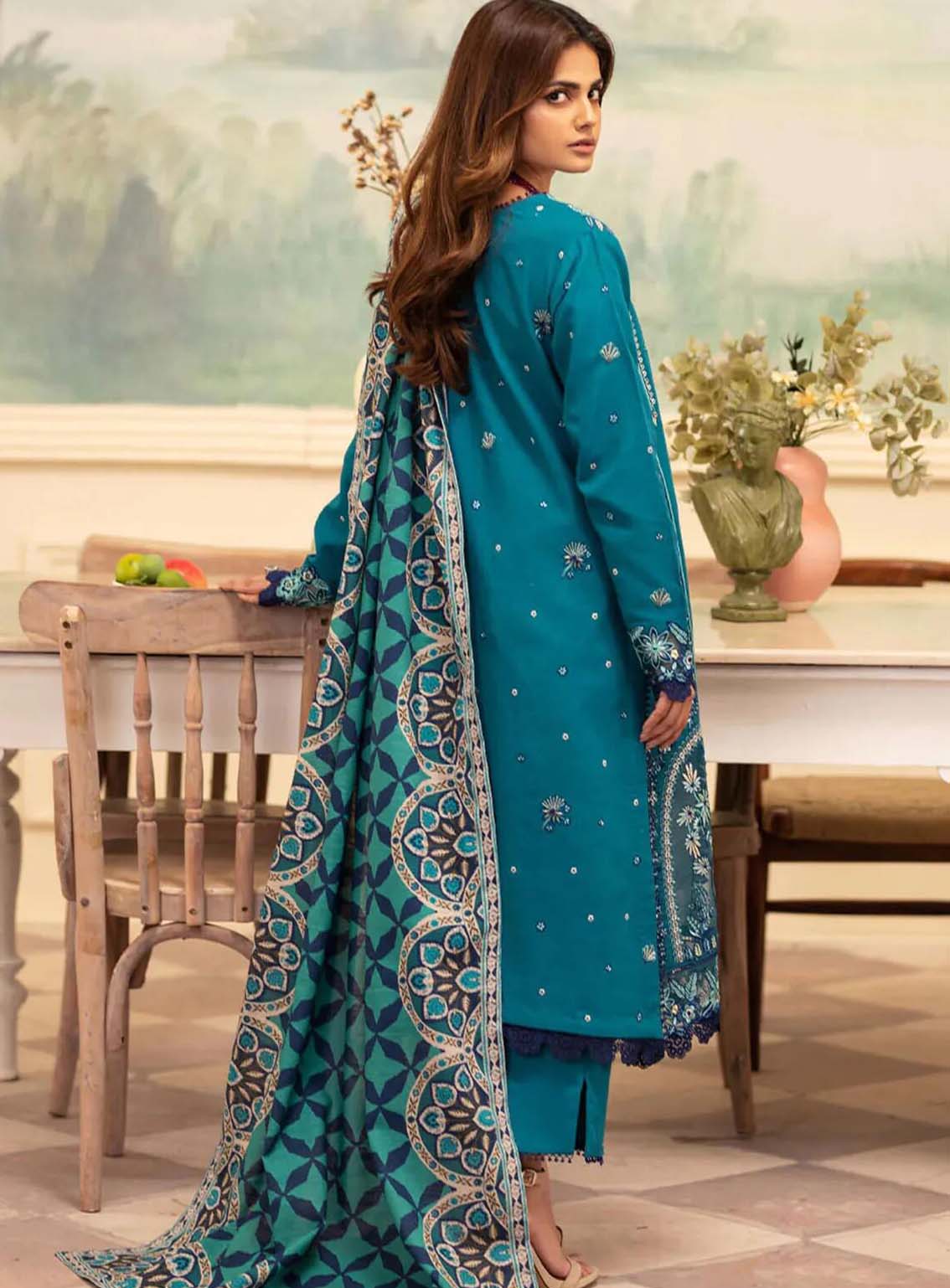 Meraki By Roheenaz Embroidered Khaddar Suits Unstitched 3 Piece - RNZ24MK 05B TINSLEY Meraki By Roheenaz Embroidered Khaddar Suits Unstitched 3 Piece - RNZ24MK 05B TINSLEY