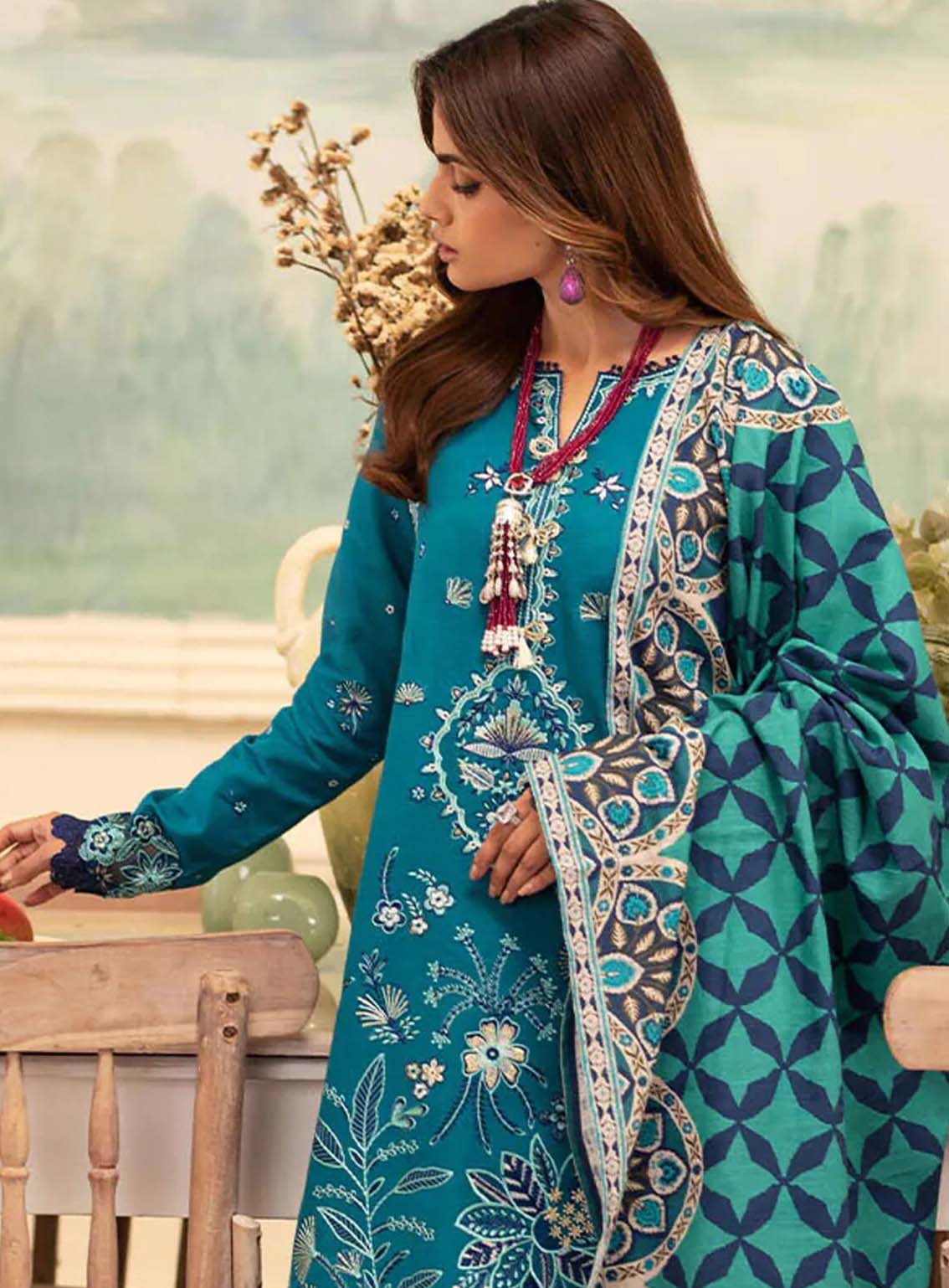 Meraki By Roheenaz Embroidered Khaddar Suits Unstitched 3 Piece - RNZ24MK 05B TINSLEY Meraki By Roheenaz Embroidered Khaddar Suits Unstitched 3 Piece - RNZ24MK 05B TINSLEY