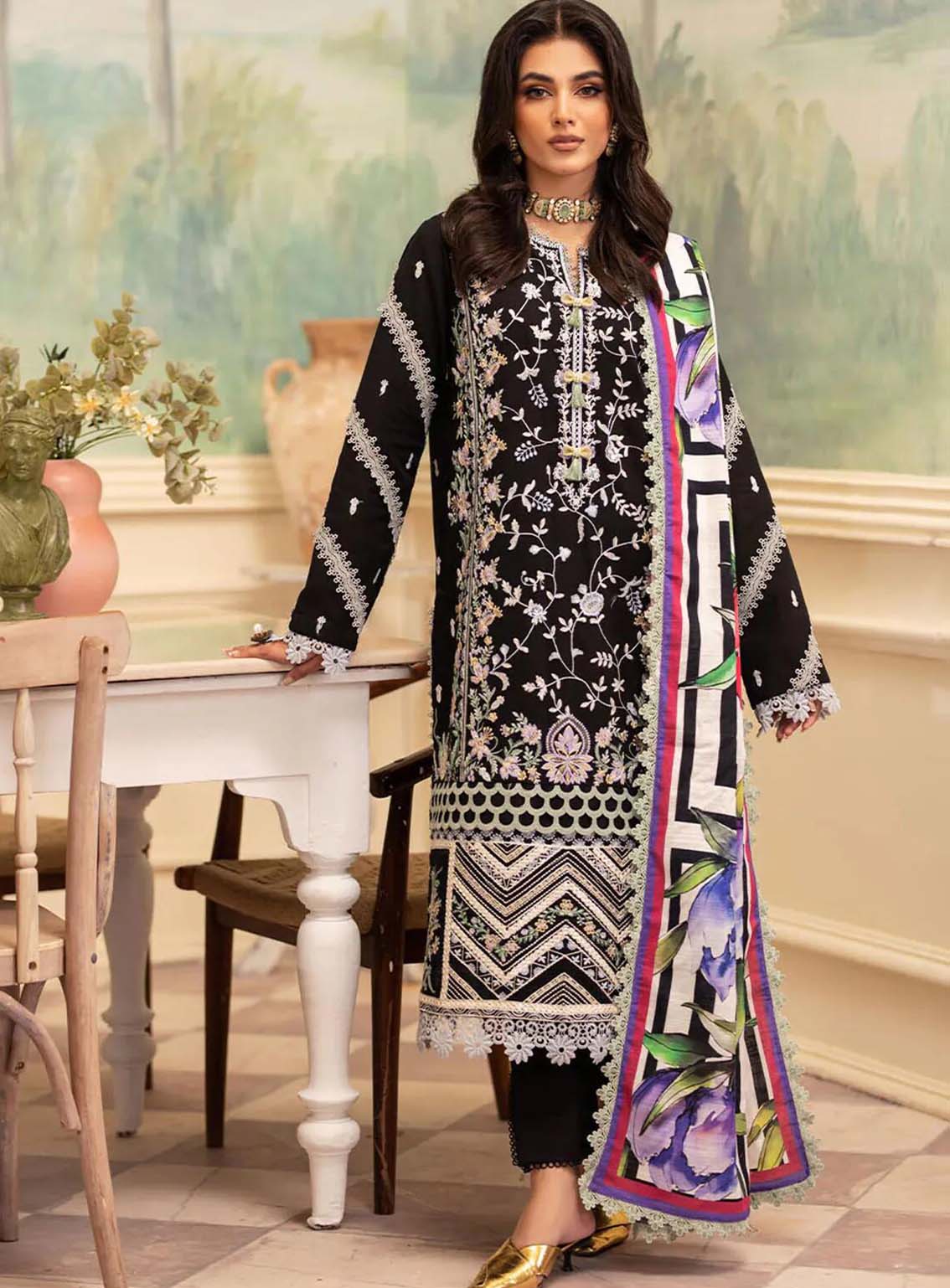 Meraki By Roheenaz Embroidered Khaddar Suits Unstitched 3 Piece - RNZ24MK 07B ROWAN Meraki By Roheenaz Embroidered Khaddar Suits Unstitched 3 Piece - RNZ24MK 07B ROWAN