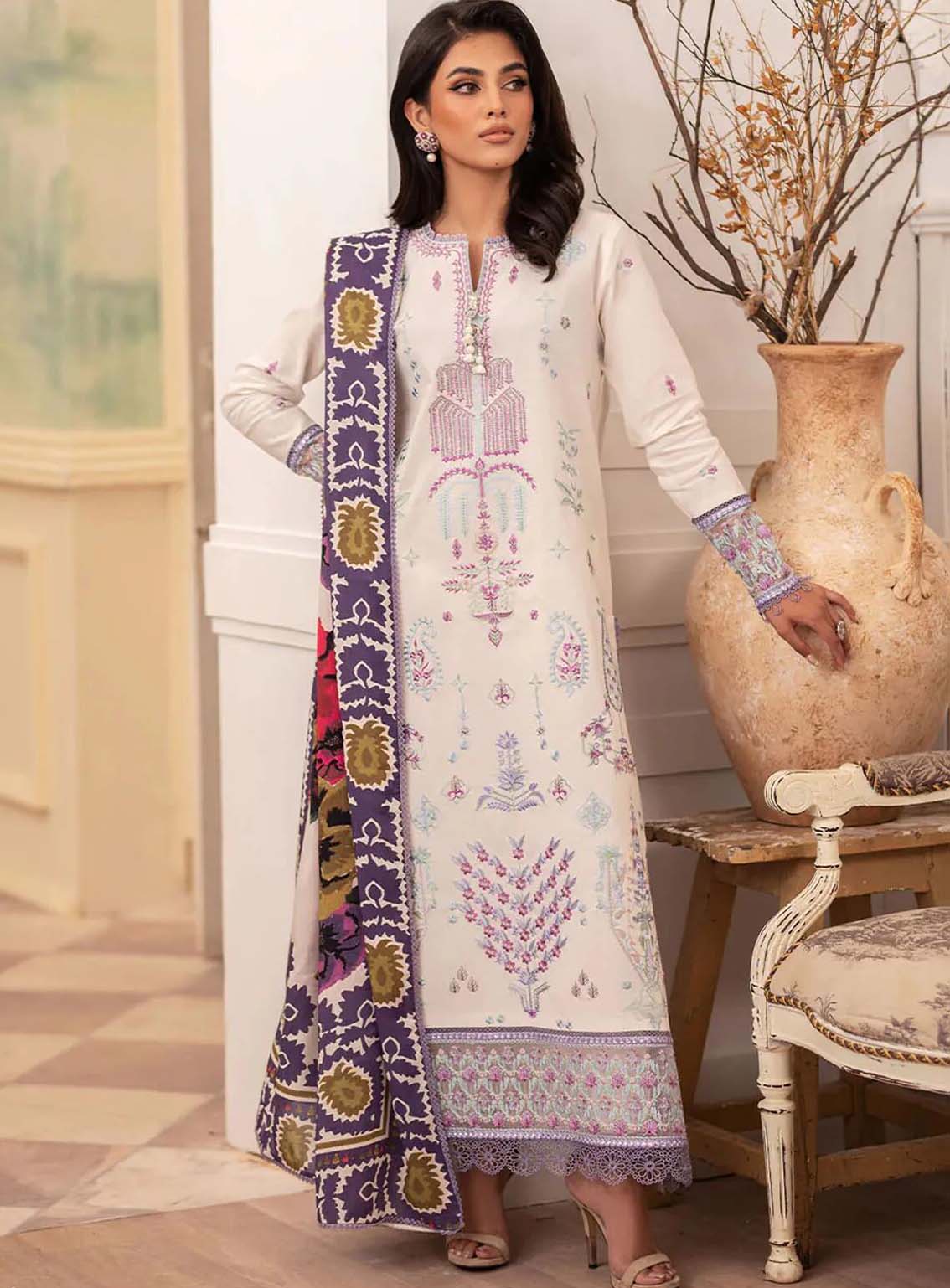 Meraki By Roheenaz Embroidered Linen Suits Unstitched 3 Piece - RNZ24MK 01A HAILEE Meraki By Roheenaz Embroidered Linen Suits Unstitched 3 Piece - RNZ24MK 01A HAILEE