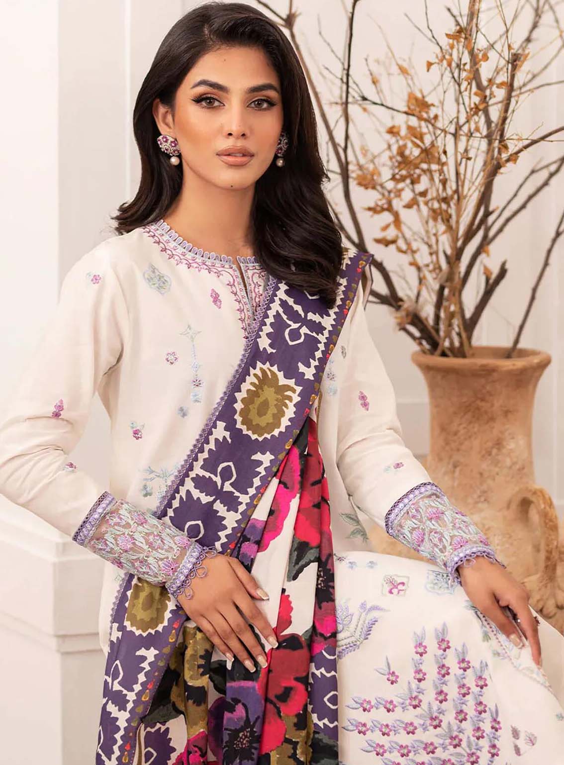 Meraki By Roheenaz Embroidered Linen Suits Unstitched 3 Piece - RNZ24MK 01A HAILEE Meraki By Roheenaz Embroidered Linen Suits Unstitched 3 Piece - RNZ24MK 01A HAILEE
