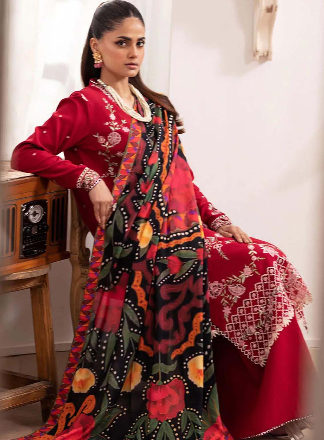 Meraki By Roheenaz Embroidered Linen Suits Unstitched 3 Piece - RNZ24MK 03A ELARA Meraki By Roheenaz Embroidered Linen Suits Unstitched 3 Piece - RNZ24MK 03A ELARA